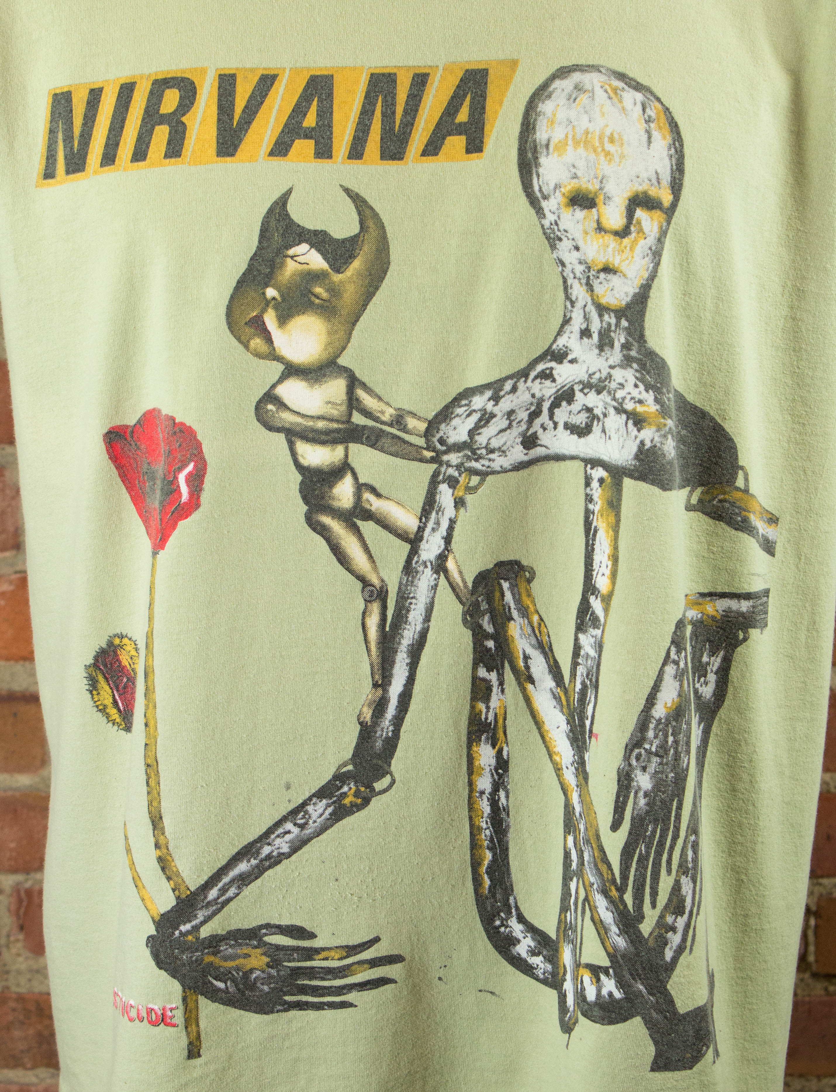 Vintage Nirvana 1993 Incesticide Green Concert T Shirt Unisex XL