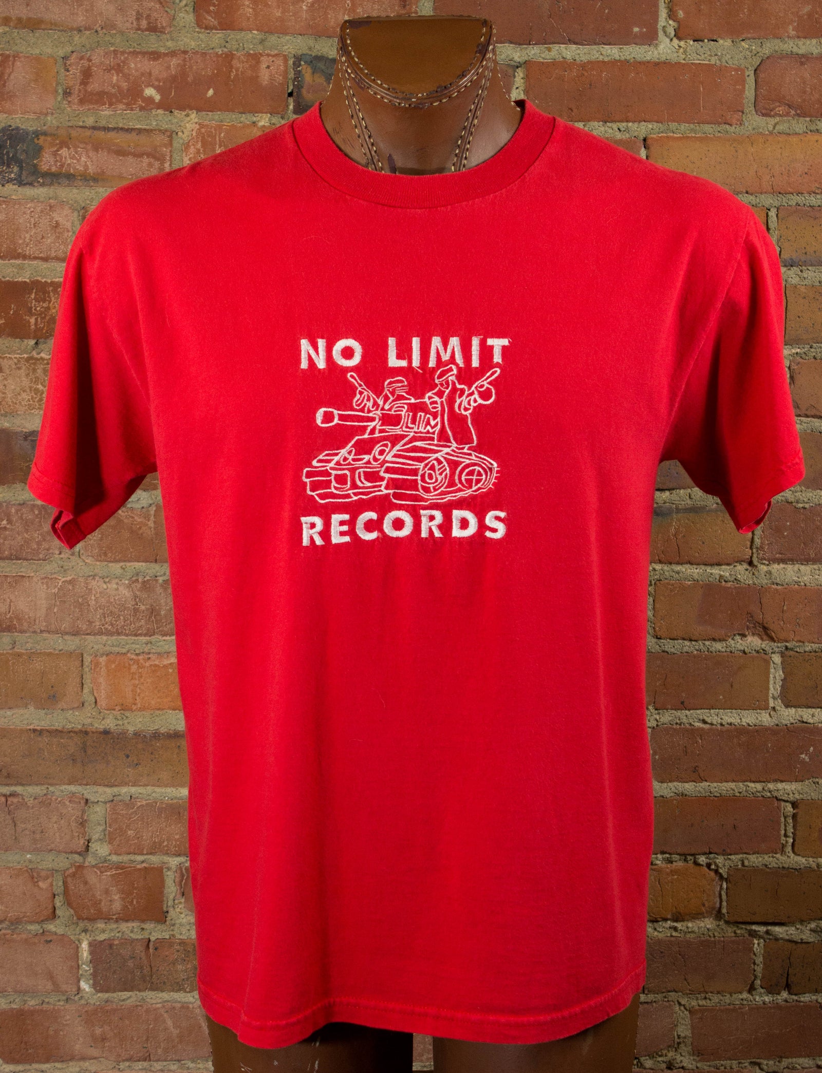 No Limit Records 90s Soldier Gear Embroidered Logo Red Rap Tee