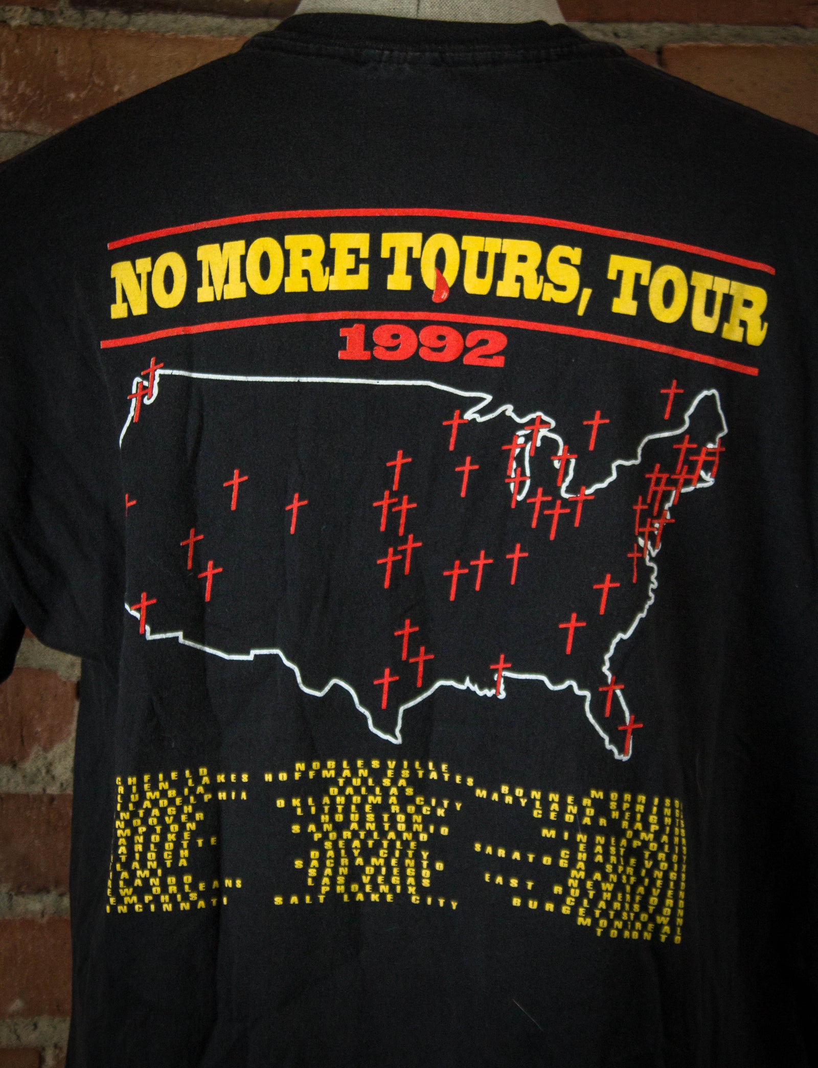 Vintage 1992 Ozzy Osbourne No More Tours, Tour Black Concert T Shirt Unisex XL
