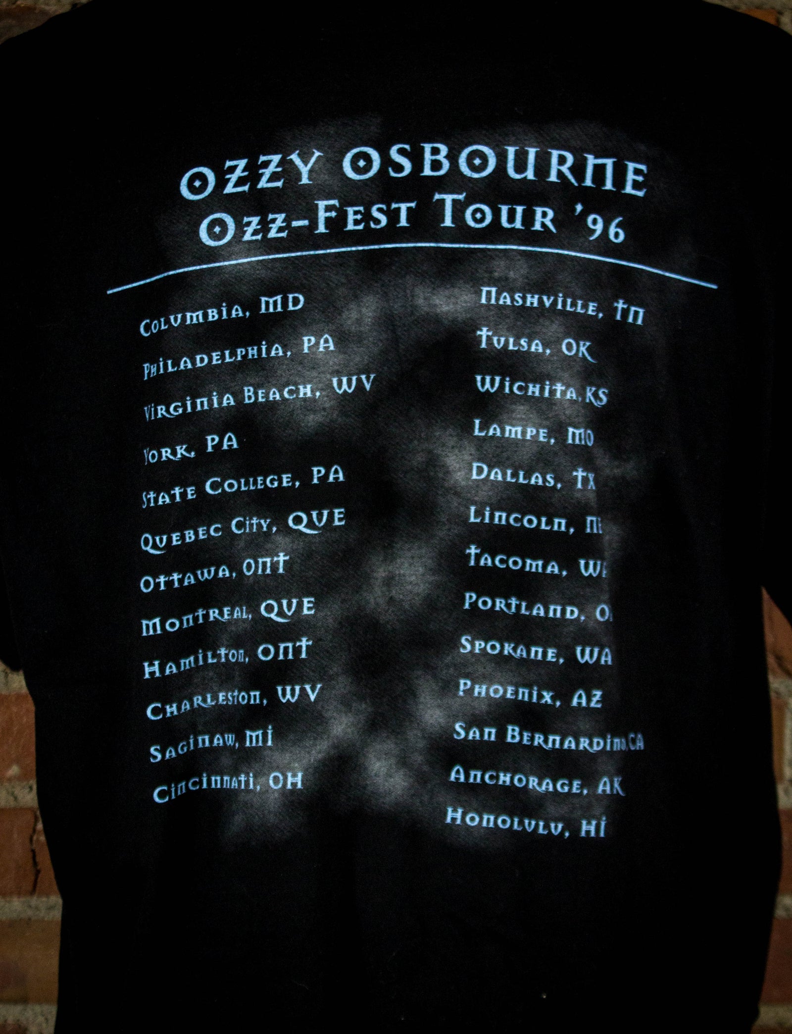 Vintage 1996 Ozzy Osbourne Ozz-Fest Tour Black Concert T Shirt Unisex XL