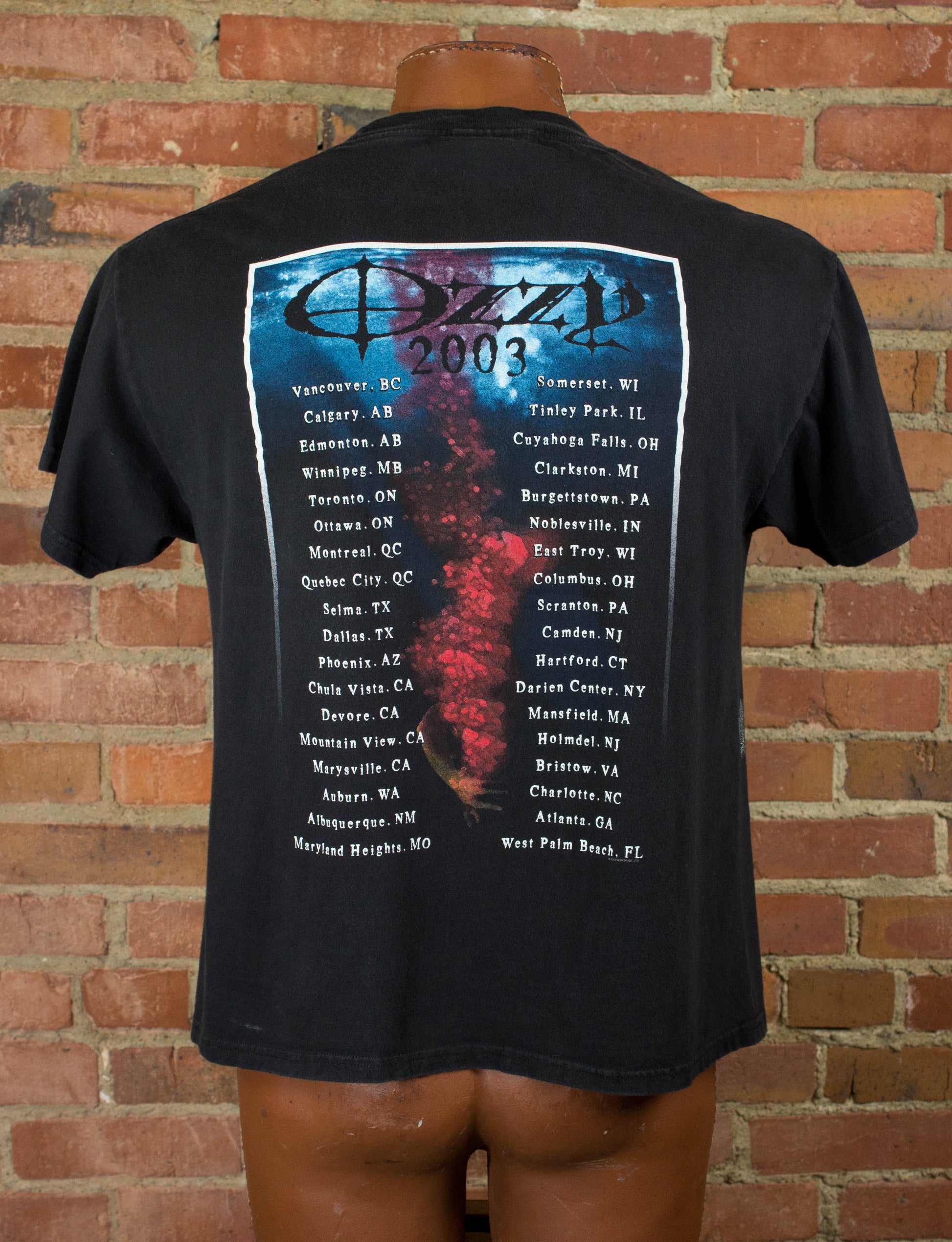 Vintage Ozzy Osbourne 2003 Too Intense For Young Children Jaws Black Concert T Shirt Unisex Large
