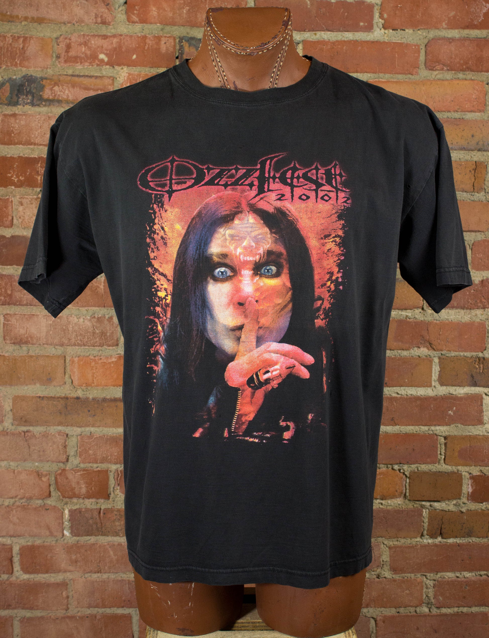 Vintage Ozzy Osbourne Ozzfest 2002 System of a Down Rob Zombie Concert T Shirt XL
