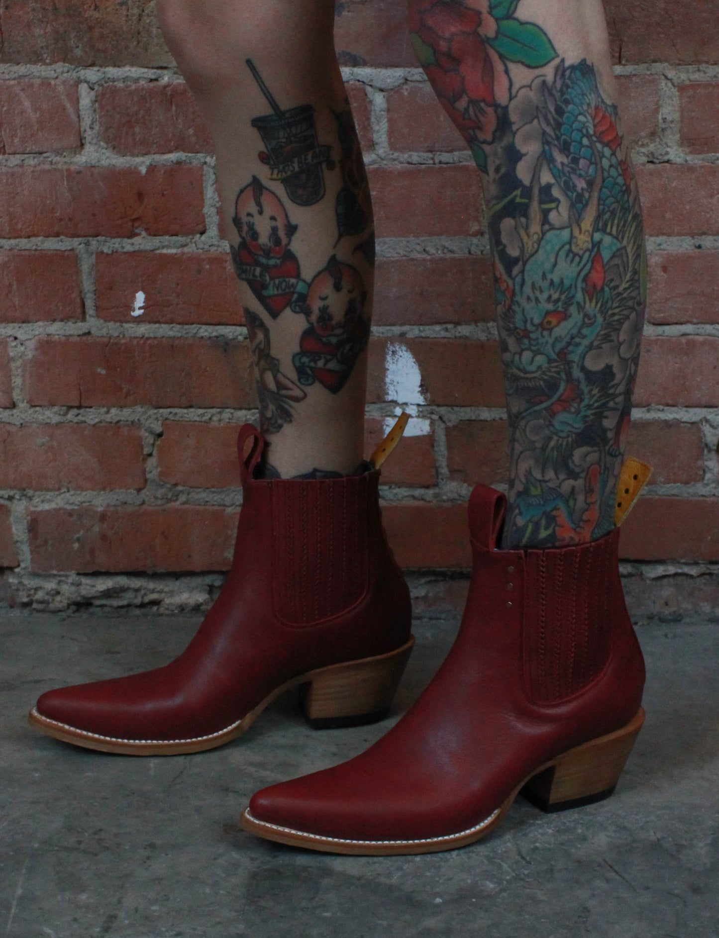 Women's PS Kaufman No. 1001 Freeway Chelsea Boots - Blood Red Leather