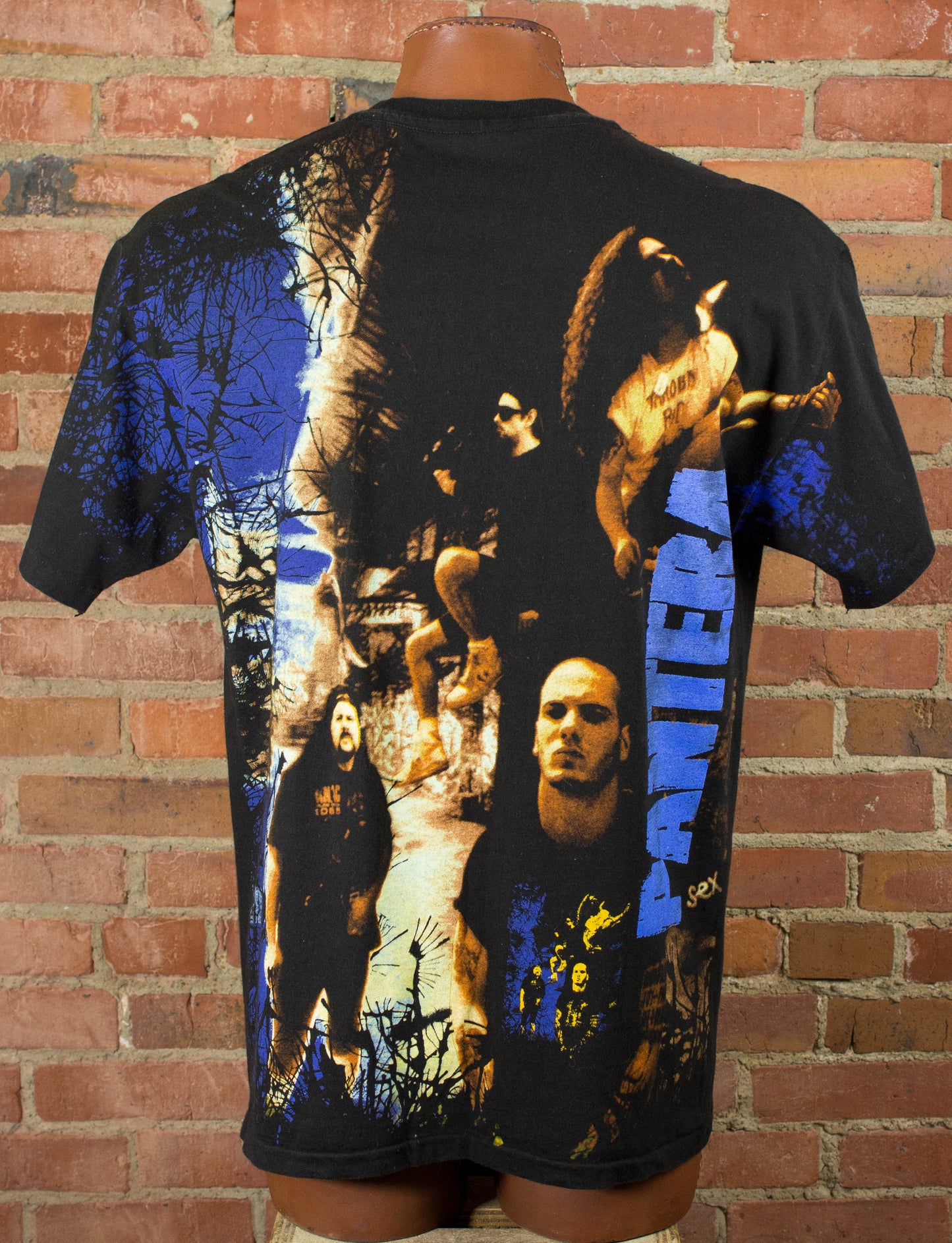 Vintage Pantera 1993 Vulgar Display Of Power All Over Print Black Concert T Shirt Unisex XL