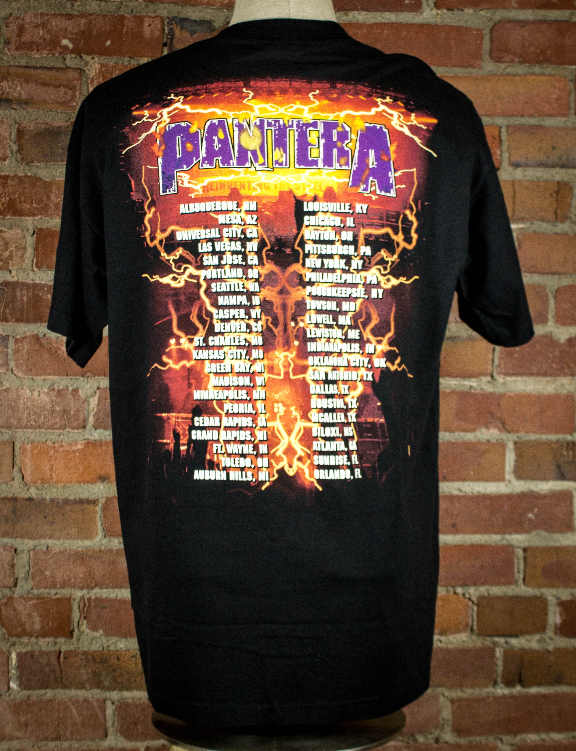 Vintage 2000 Pantera Reinventing The Steel Tour Black Concert T Shirt Unisex XL