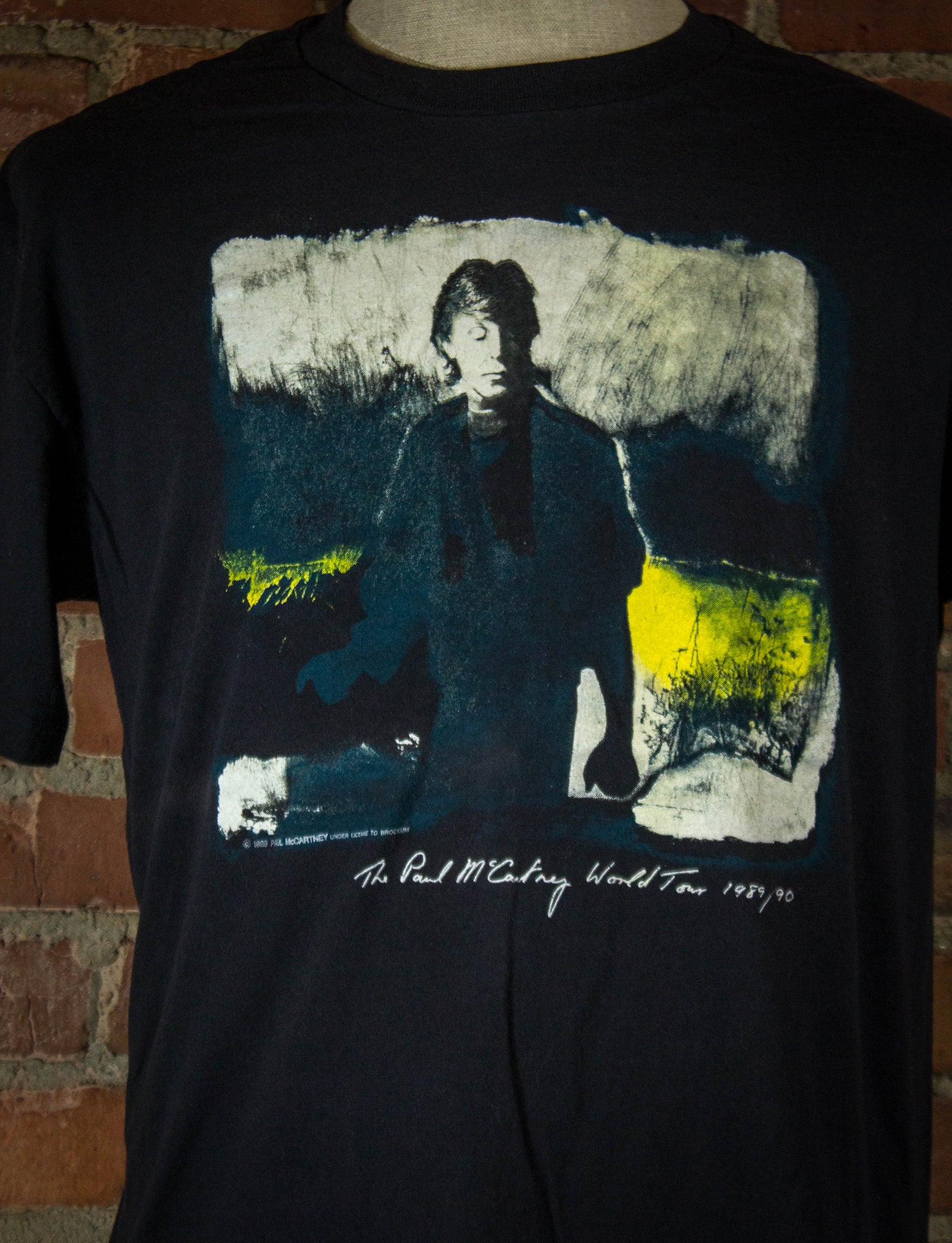 Vintage 1989 Paul McCartney World Tour Black Concert T Shirt