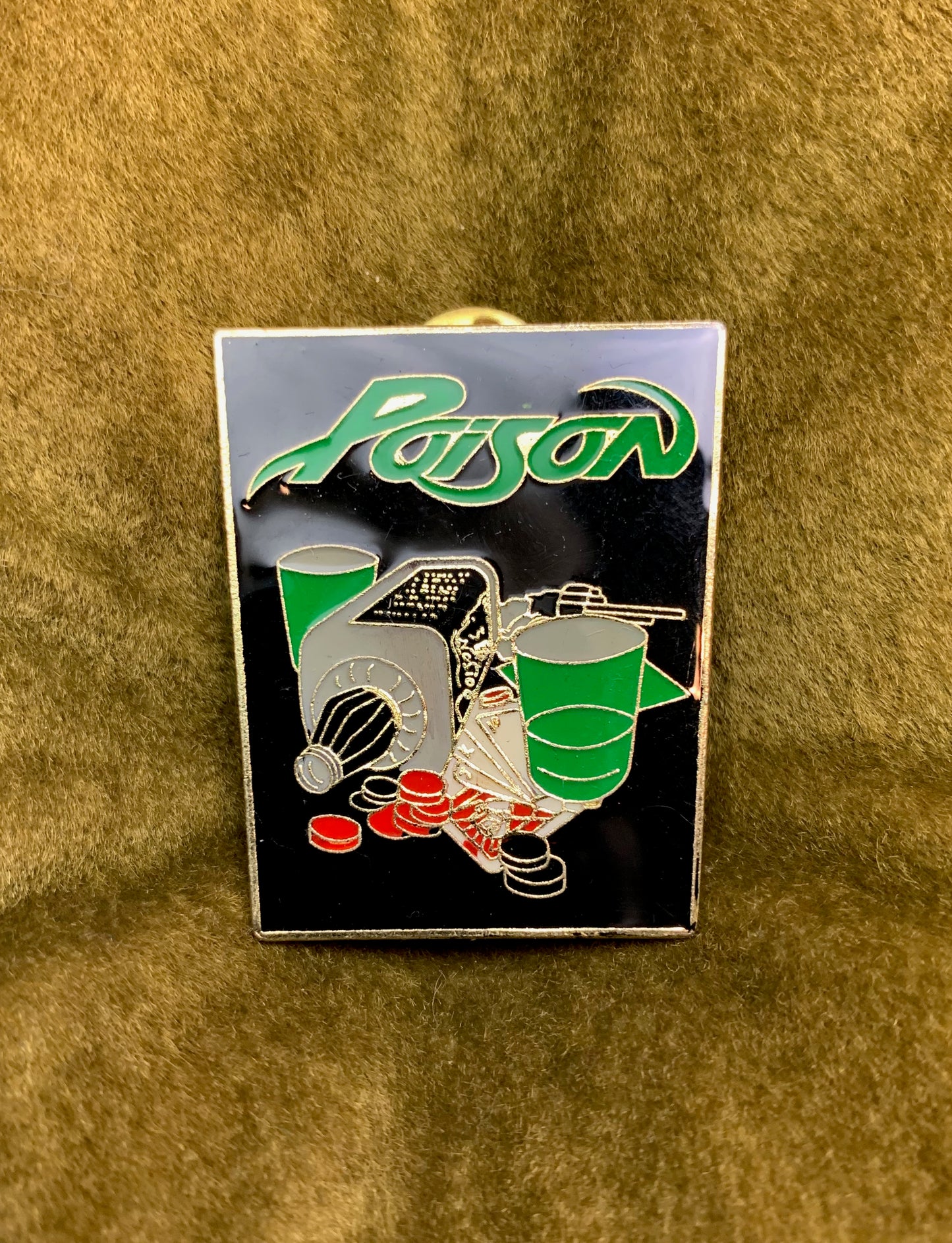 Vintage 1988 Poison Enamel Pin Jack Daniels Rock N Roll