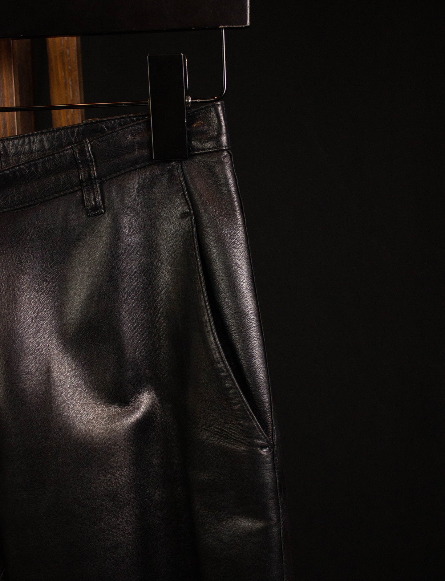 Prada Black Flared Leather Pants 26x29
