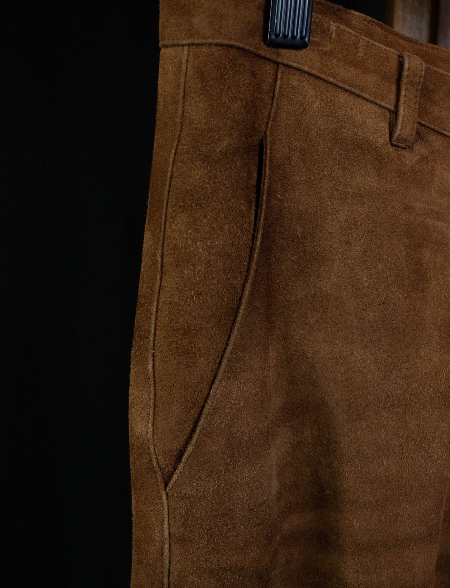 Prada Brown Suede Leather Flared Pants 27w