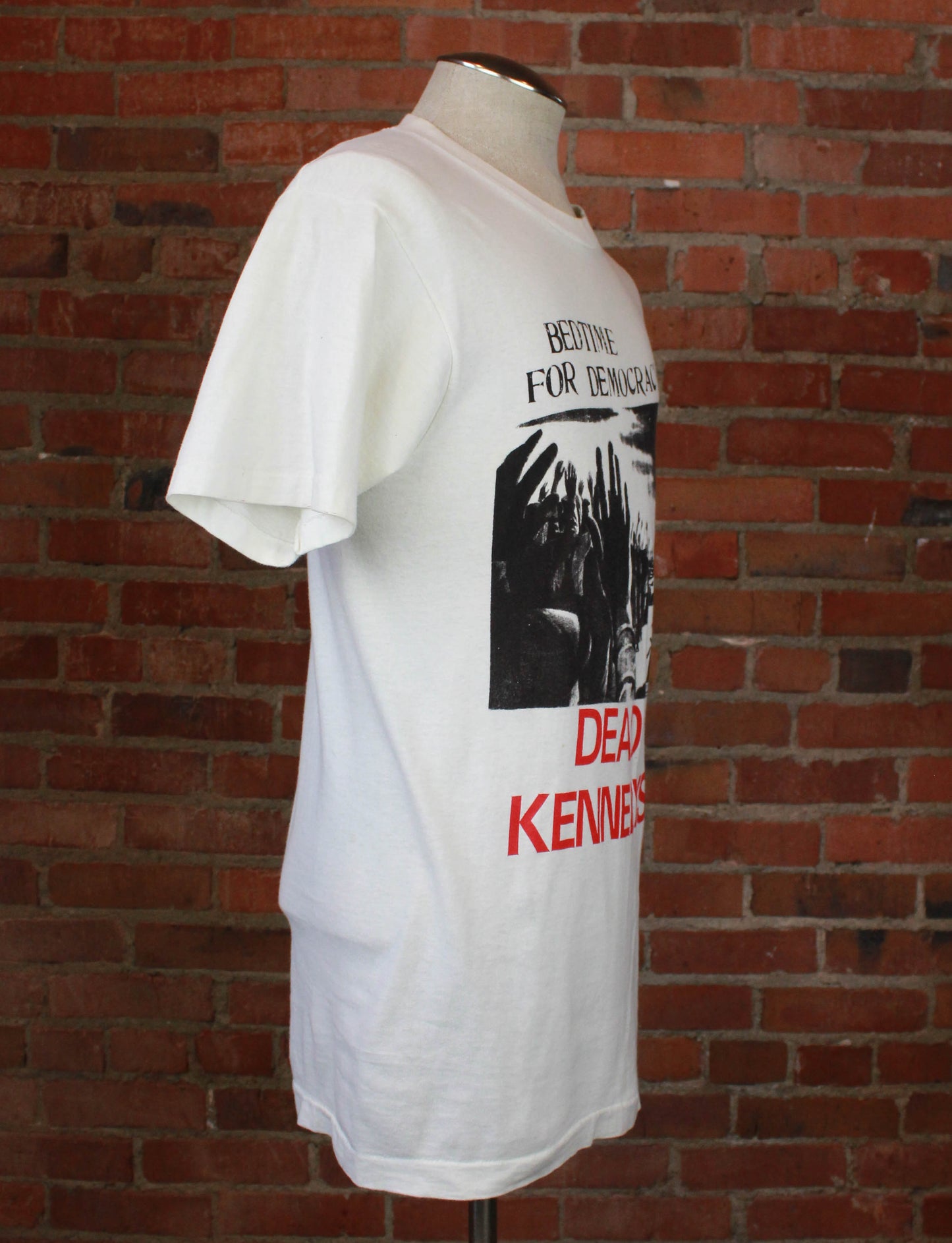 Vintage 1986 Dead Kennedys Concert T Shirt Bedtime For Democracy White Unisex Large