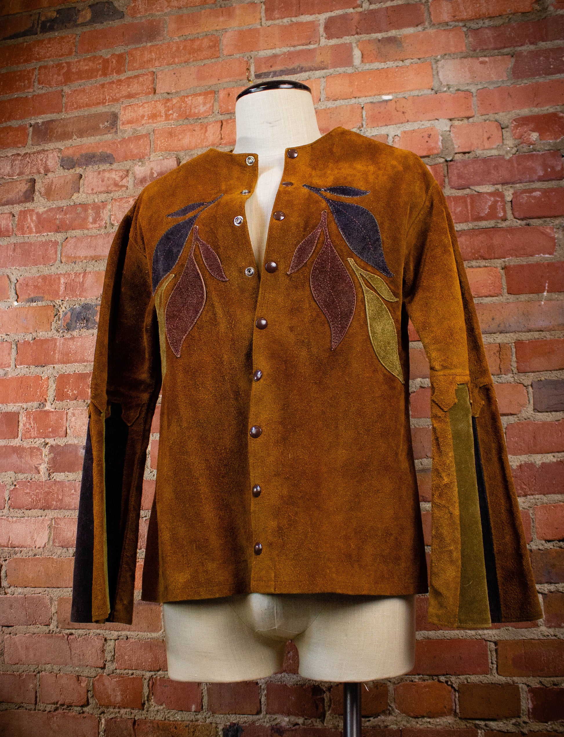 Vintage 70's East West Musical Instruments Brown Suede Medieval