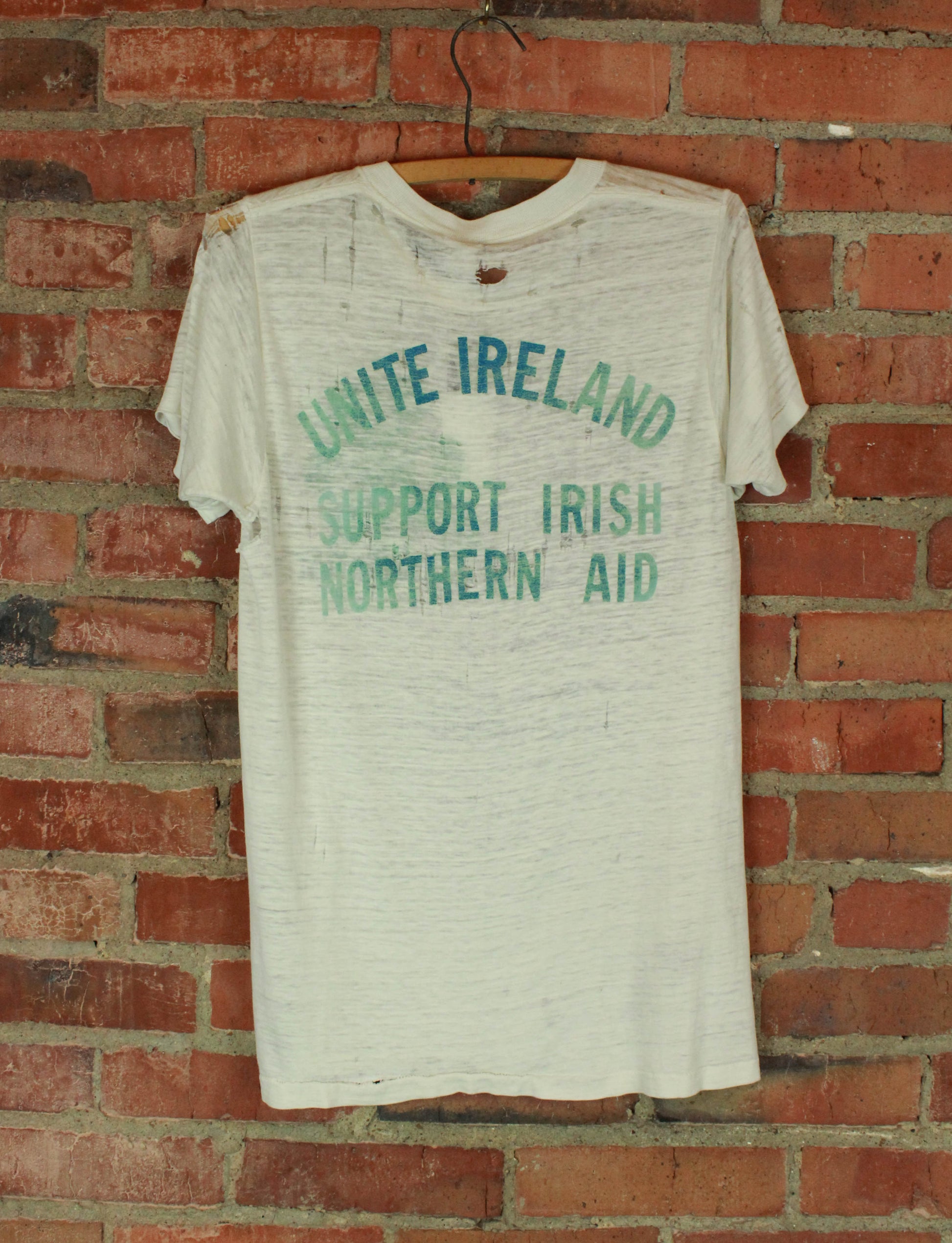 Vintage 80s IRA All The Way Unite Ireland Graphic T Shirt 