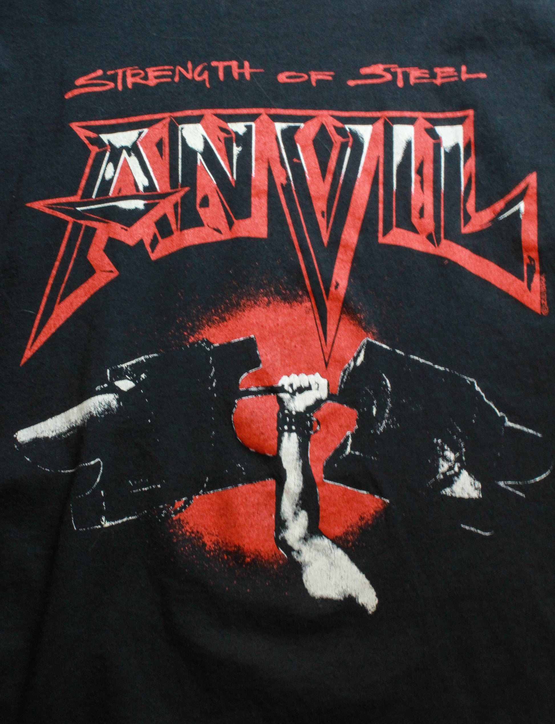 Vintage Anvil Concert T Shirt Strength Of Steel Unisex Extra Large