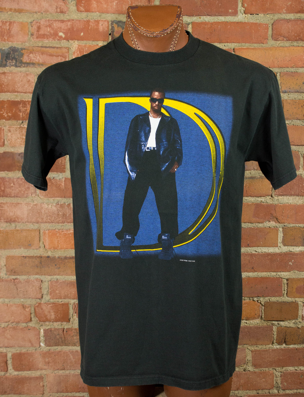 Vintage Puff Daddy 1997 Portrait Black Rap Tee Concert T Shirt 