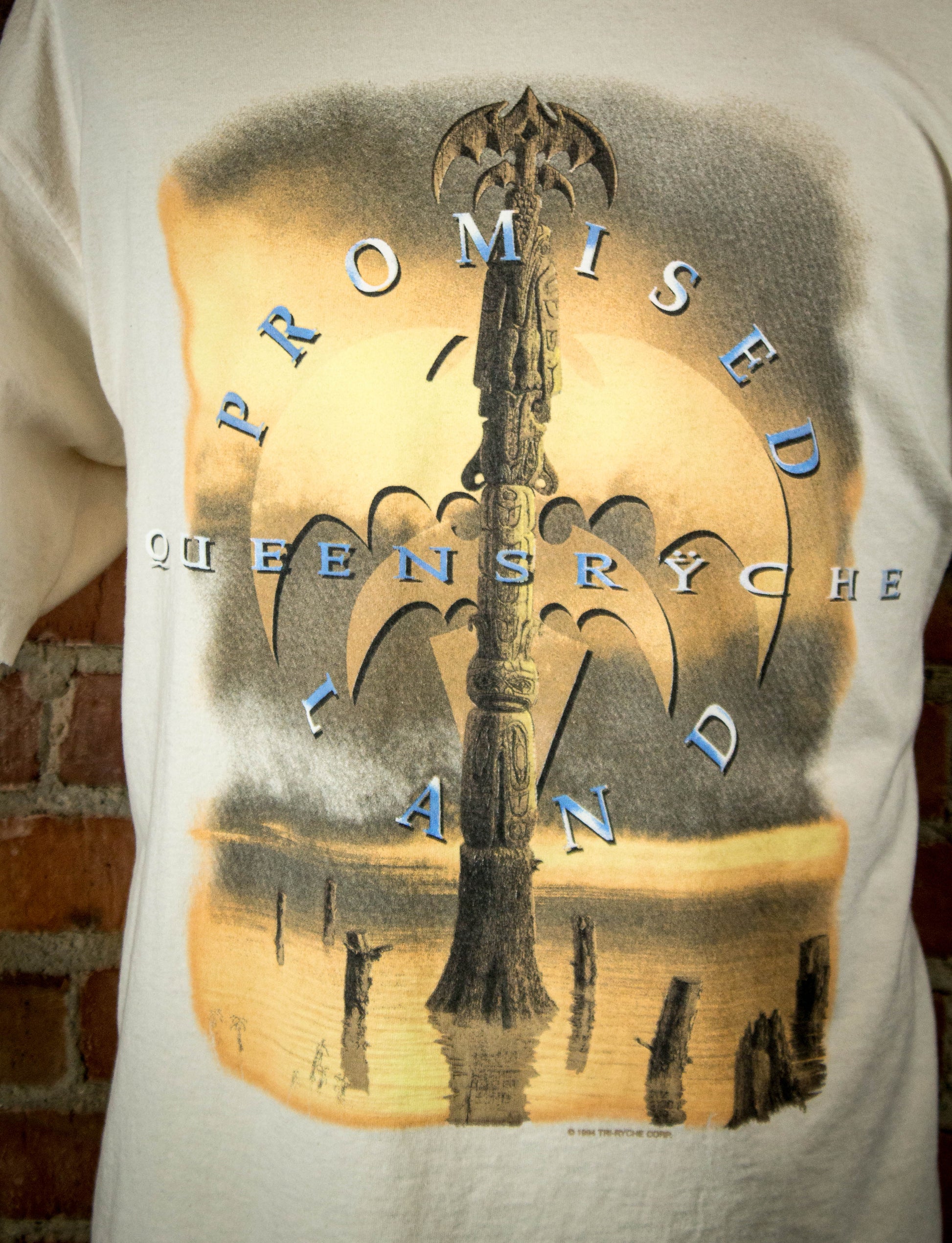 Vintage 1994 Queensryche Promised Land White Concert T Shirt Unisex XL