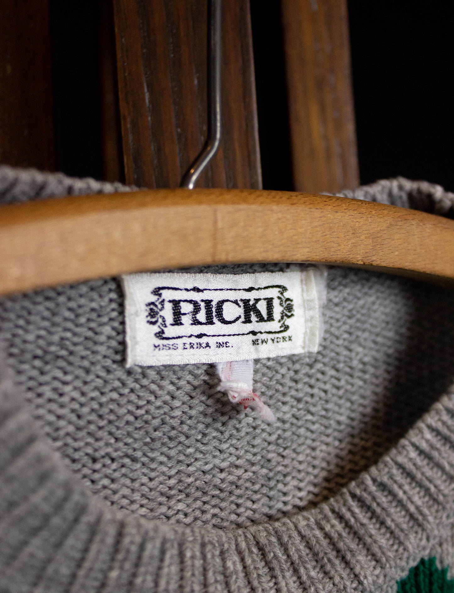 Vintage Ricki Checkered Sweater Gray Small
