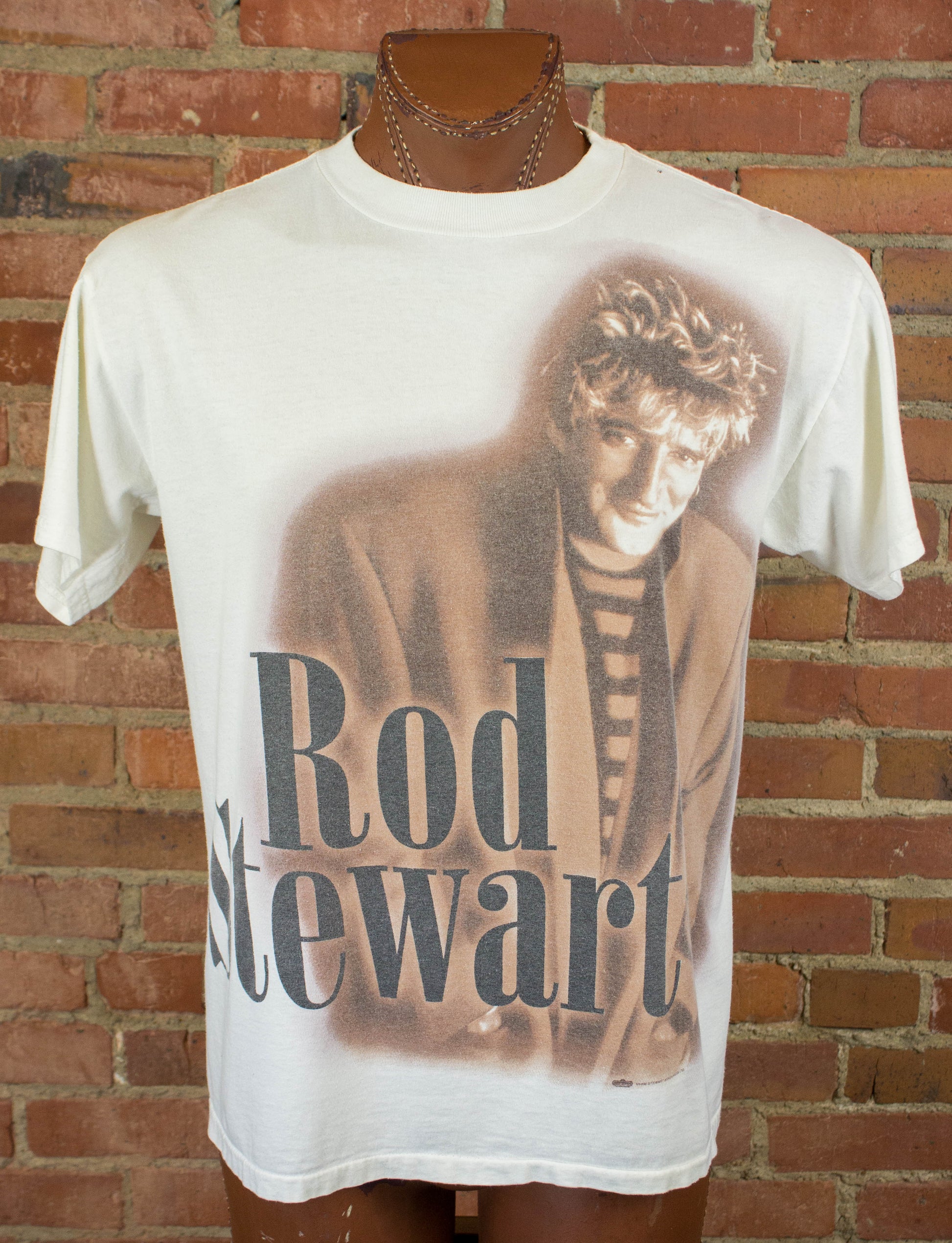 Rod Stewart 1996 In The Round Tour White Concert T Shirt Unisex Large-XL