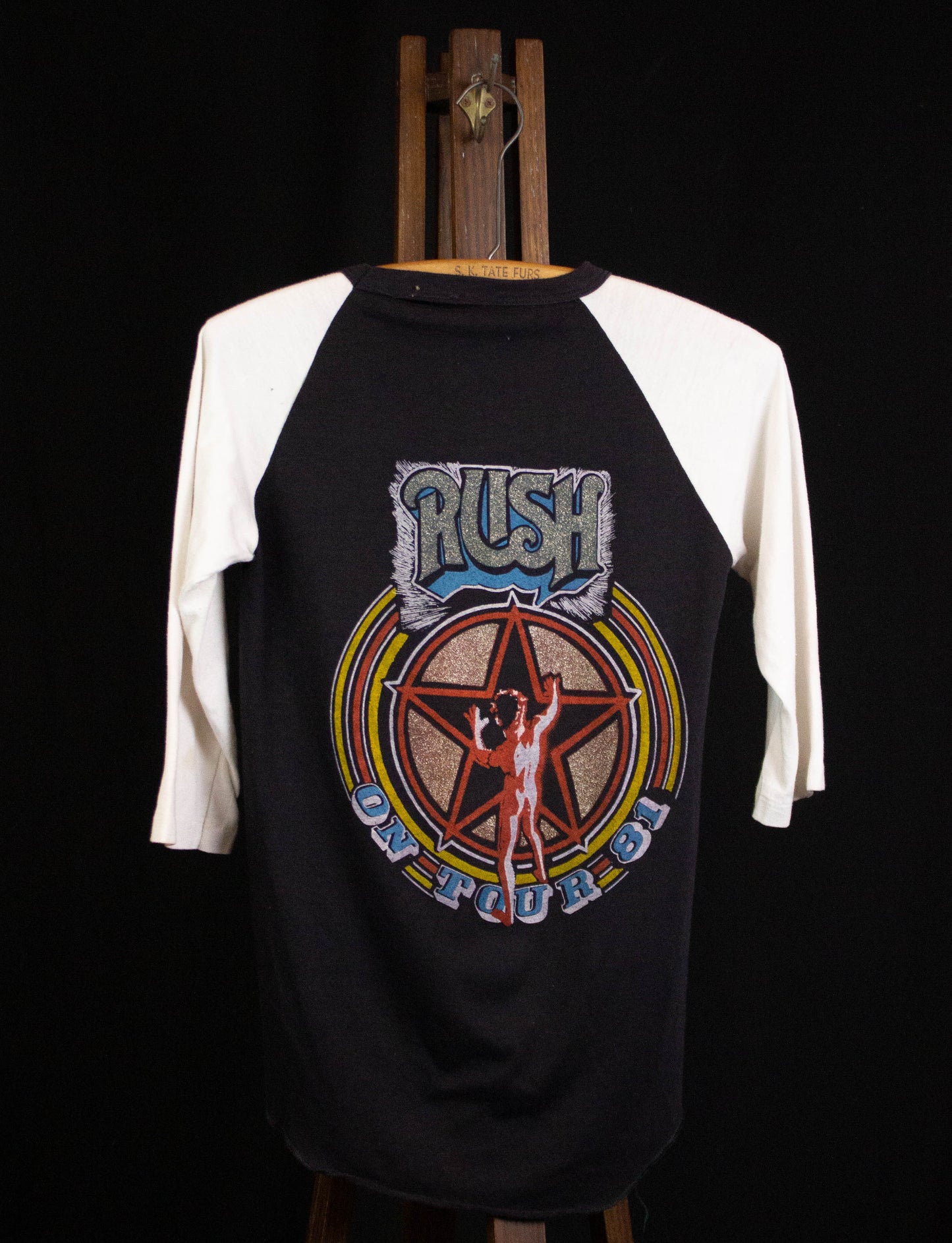 Vintage Rush On Tour 1981 Raglan Concert T Shirt Black and White Small