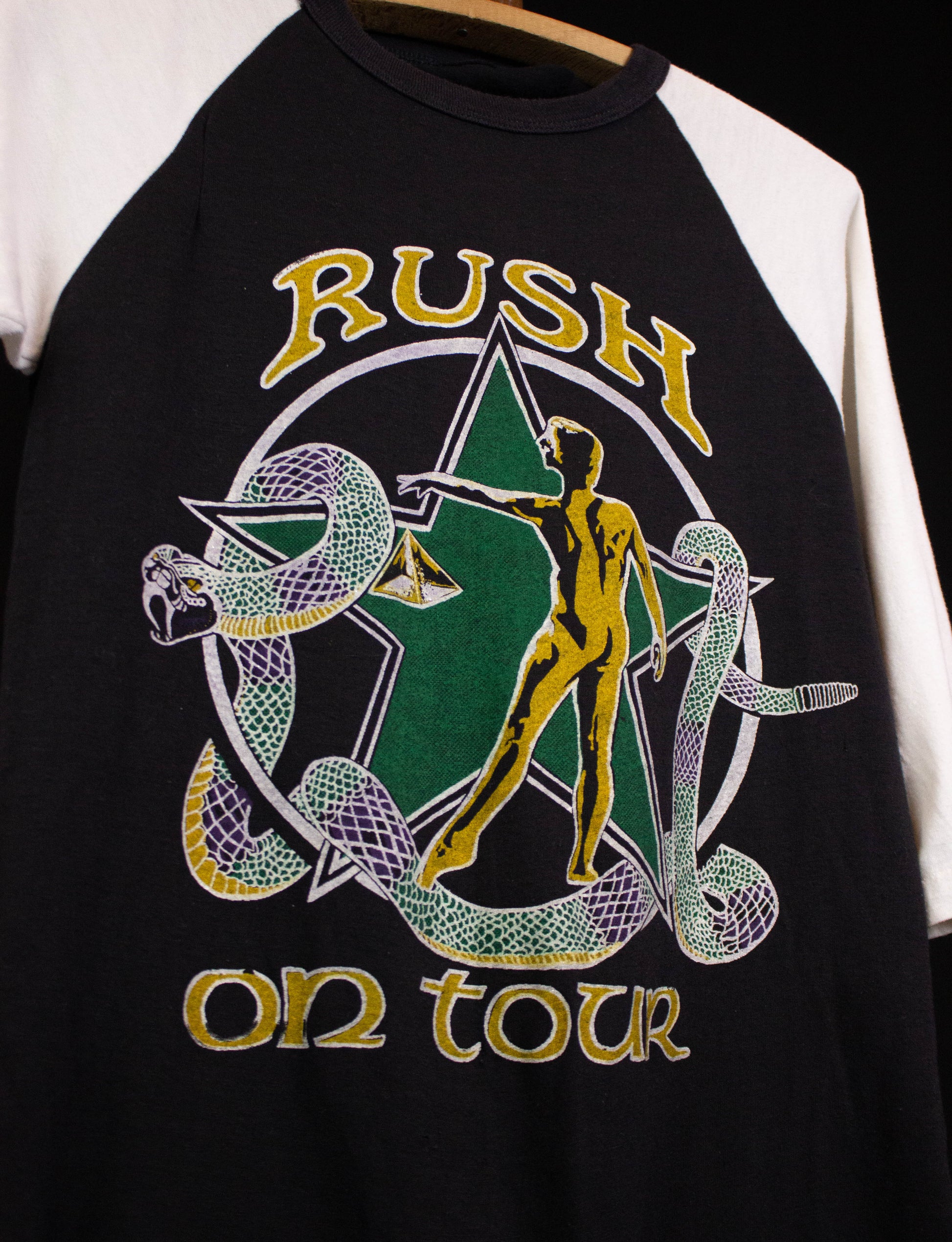 Vintage Rush On Tour 1981 Raglan Concert T Shirt Black and White Small