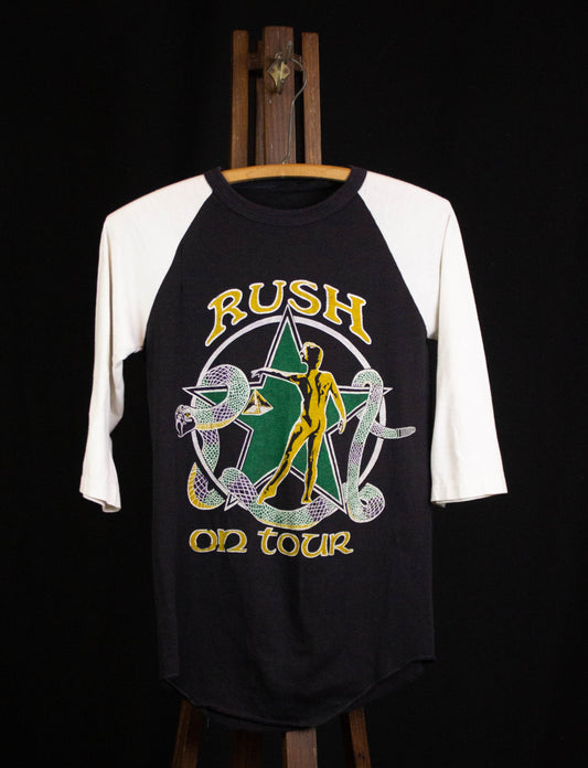 Vintage Rush On Tour 1981 Raglan Concert T Shirt Black and White Small