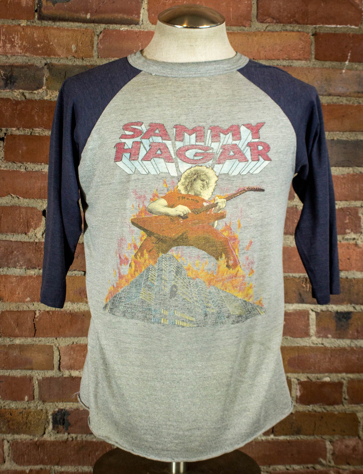 Vintage 80s Sammy Hagar Burning Across The States Concert Jersey Unisex Large