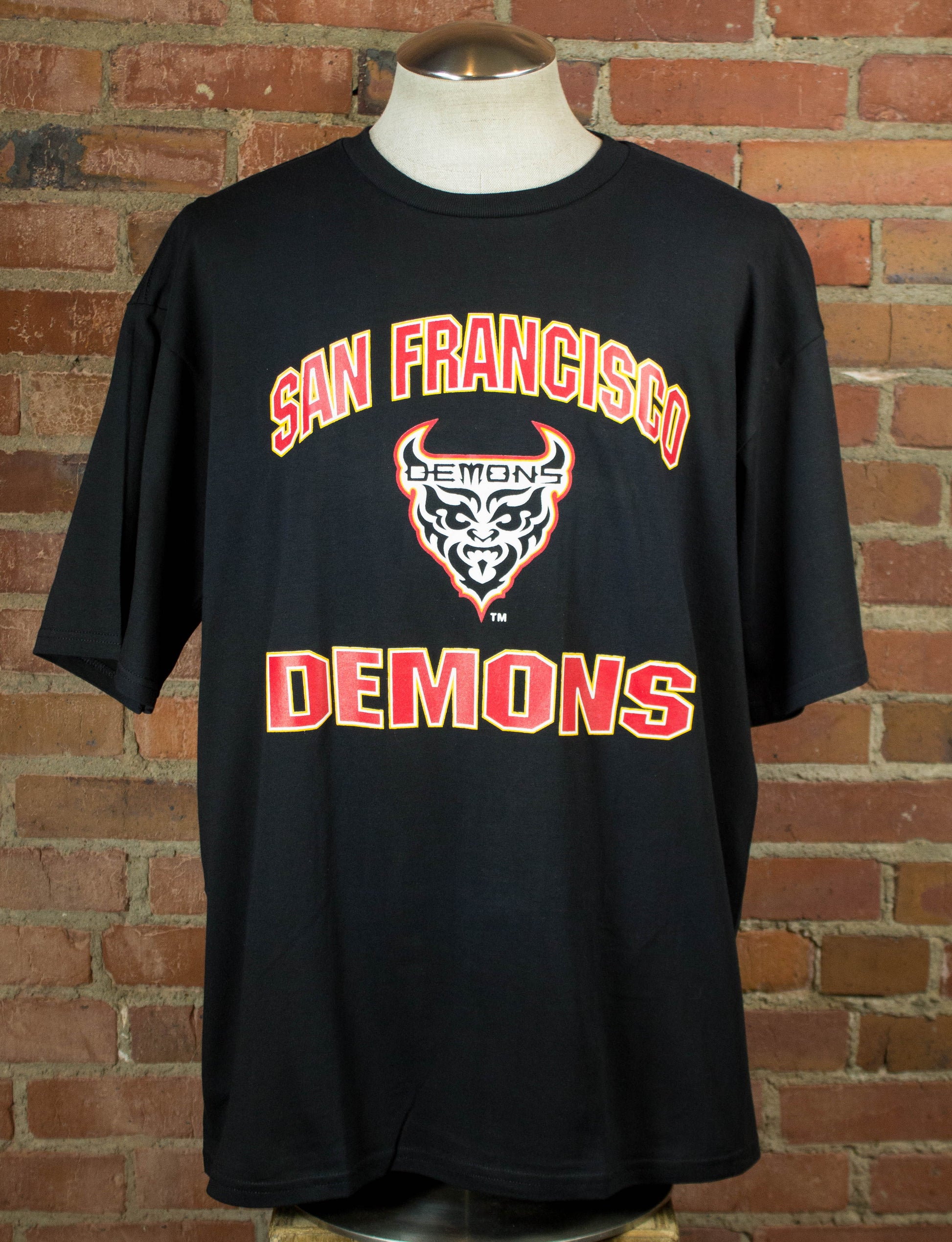 Vintage Original XFLSan Francisco Demons Graphic T Shirt 2001 Unisex Xl Deadstock