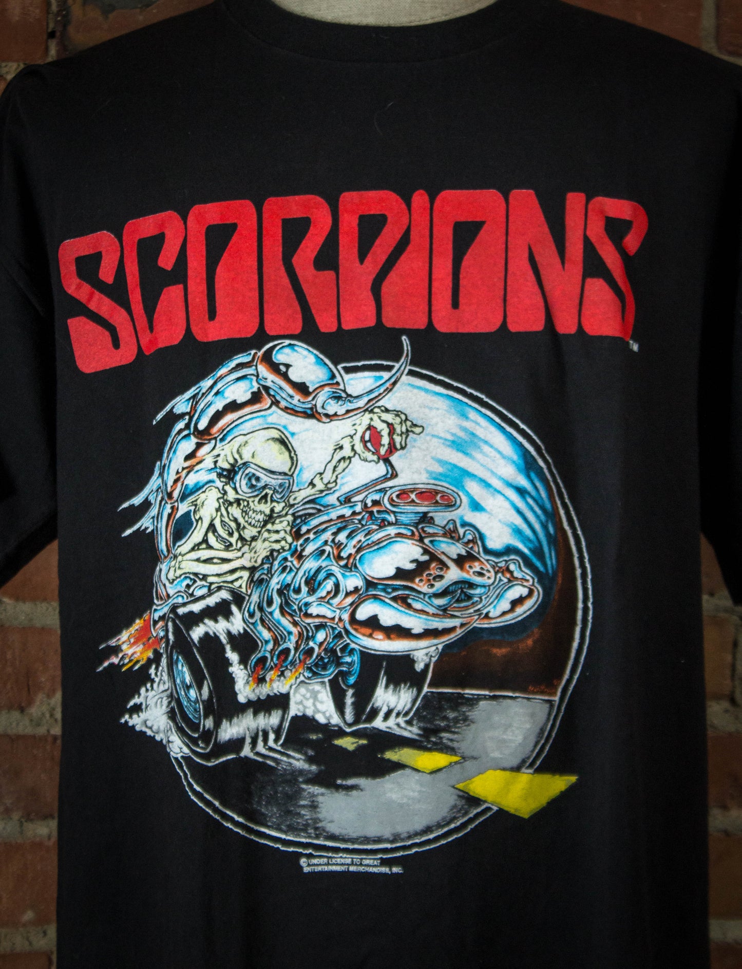 Vintage 1990 Scorpions World Tour Black Concert T Shirt Unisex XL