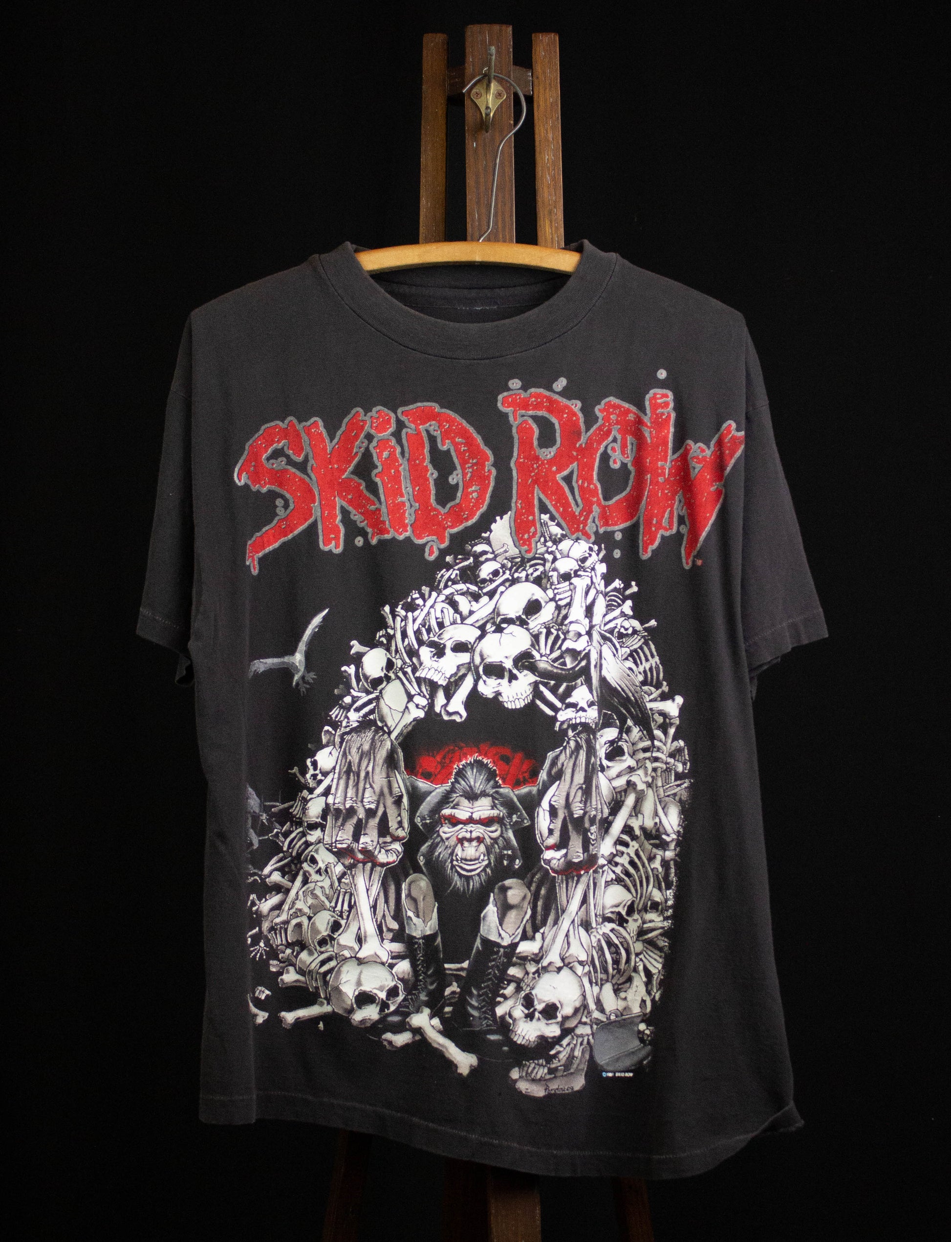 Vintage Skid Row Slave to the Grind 1992 Concert T Shirt Black