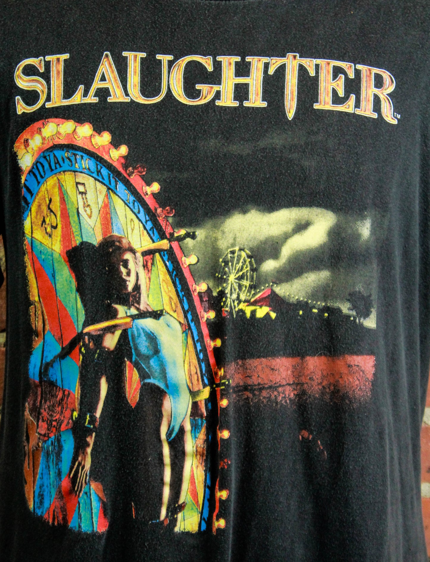 Vintage Slaughter Concert T Shirt Stick It To Ya! Unisex Large 1990