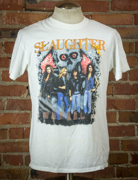 Vintage 1990 Slaughter Stick It To Ya Halloween White Concert T Shirt ...