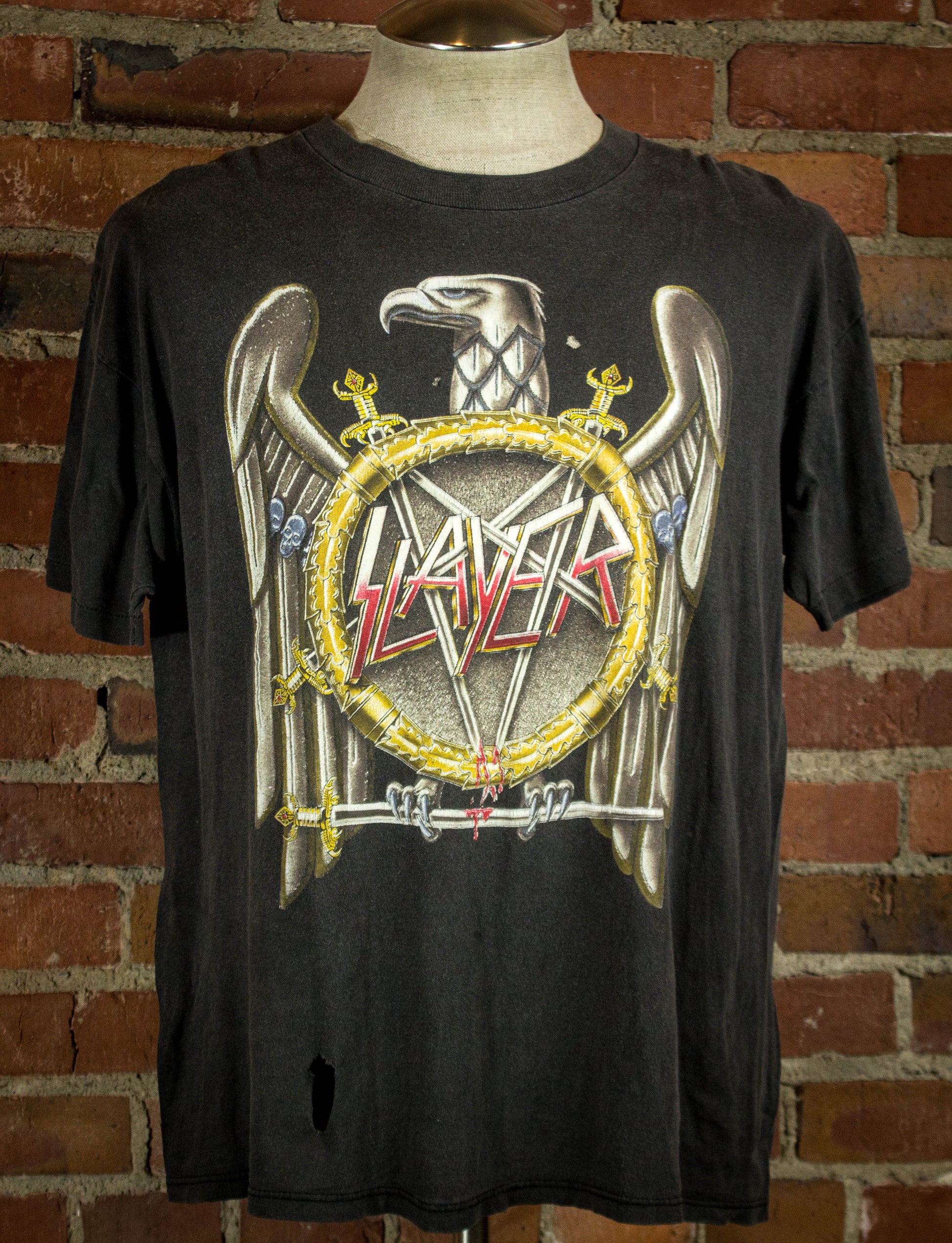 Vintage 1991 Slayer Touring In The Abyss Eagle Concert T Shirt XL