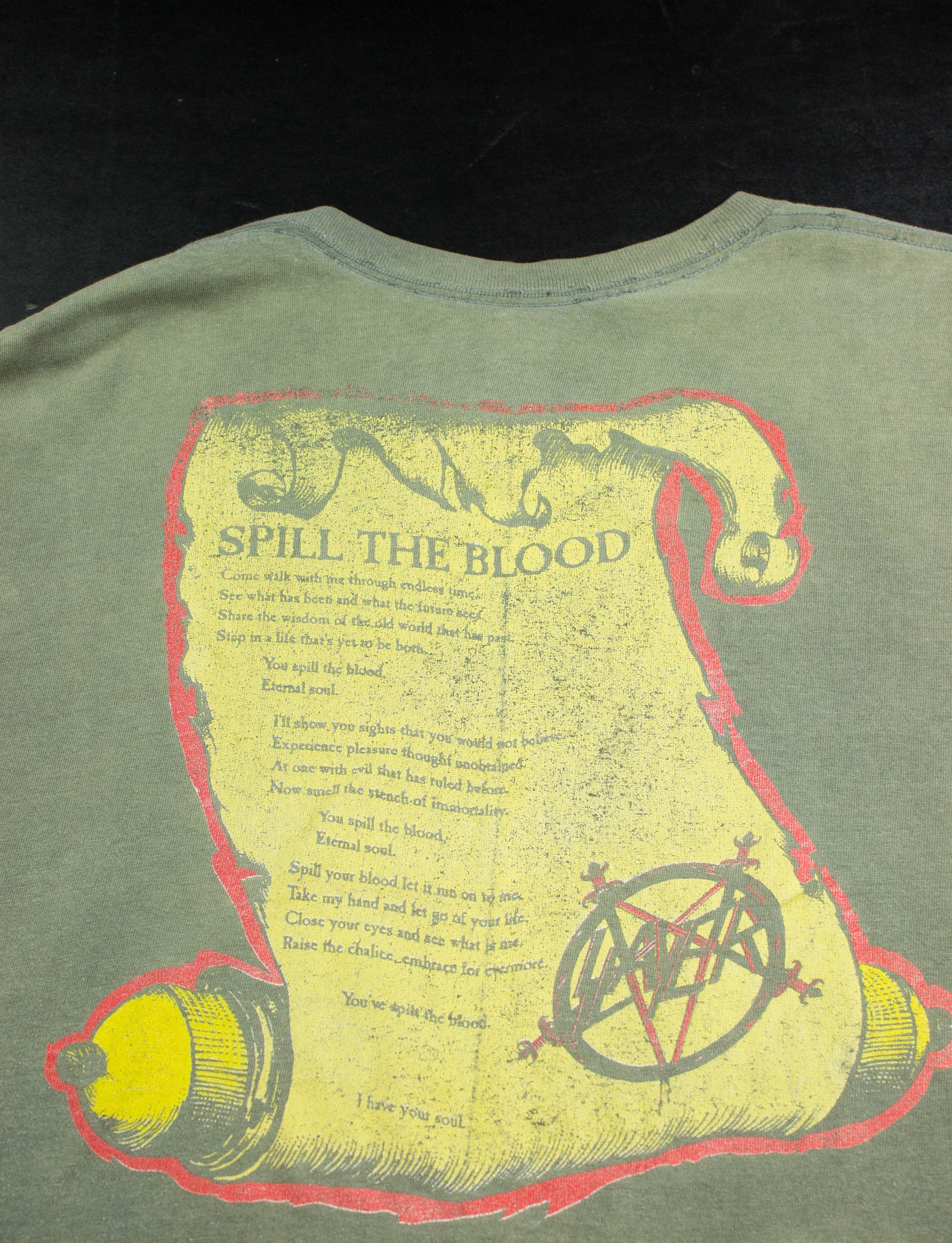 Slayer Spill The Blood 1990 Concert T Shirt Unisex XL