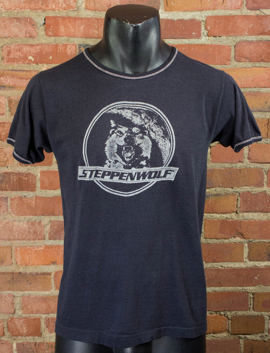 Steppenwolf 70s Wolf and Moon Black Ringer Concert T Shirt Unisex Small