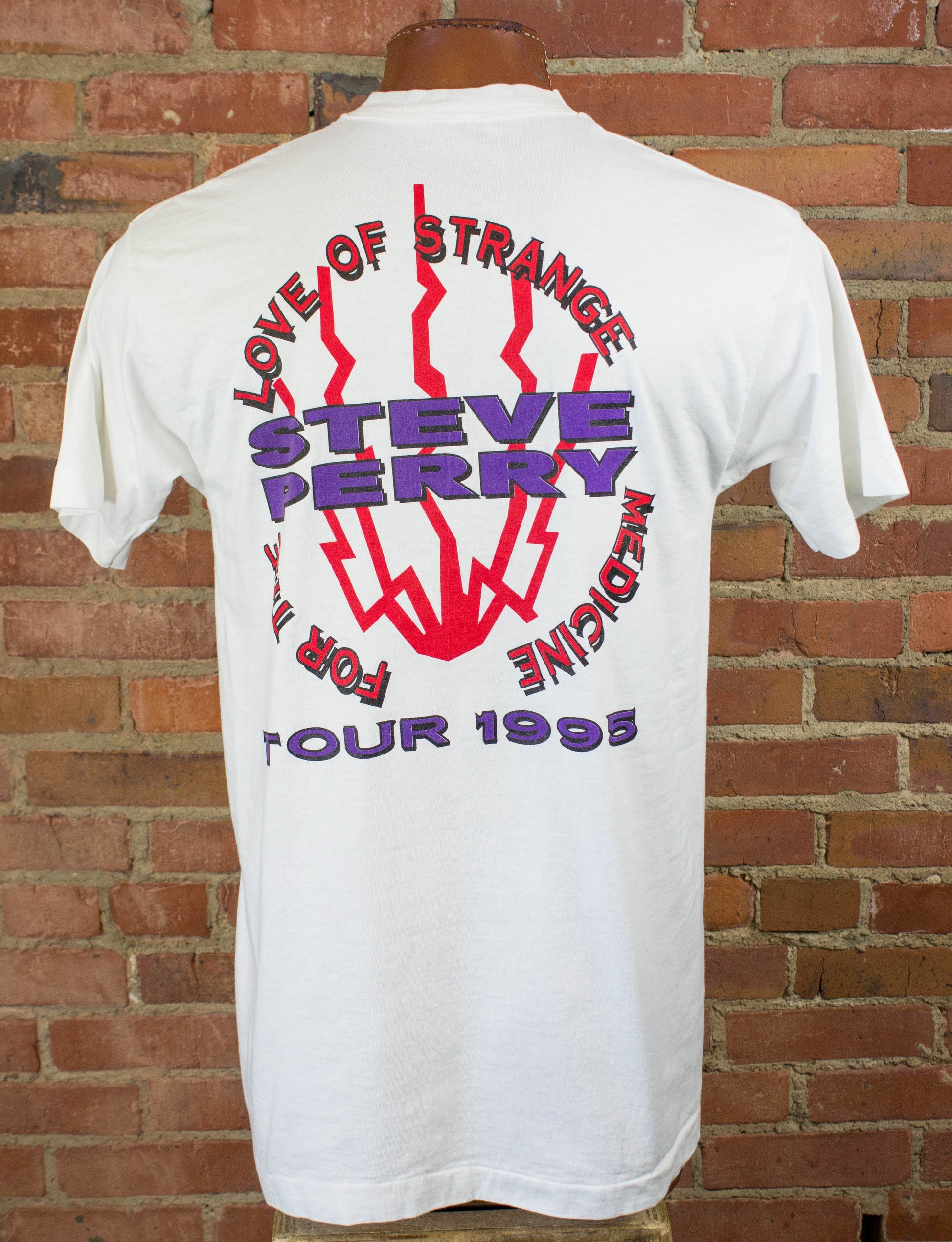 Steve Perry 1995 For The Love of Strange Medicine Tour White Concert T Shirt Unisex Large