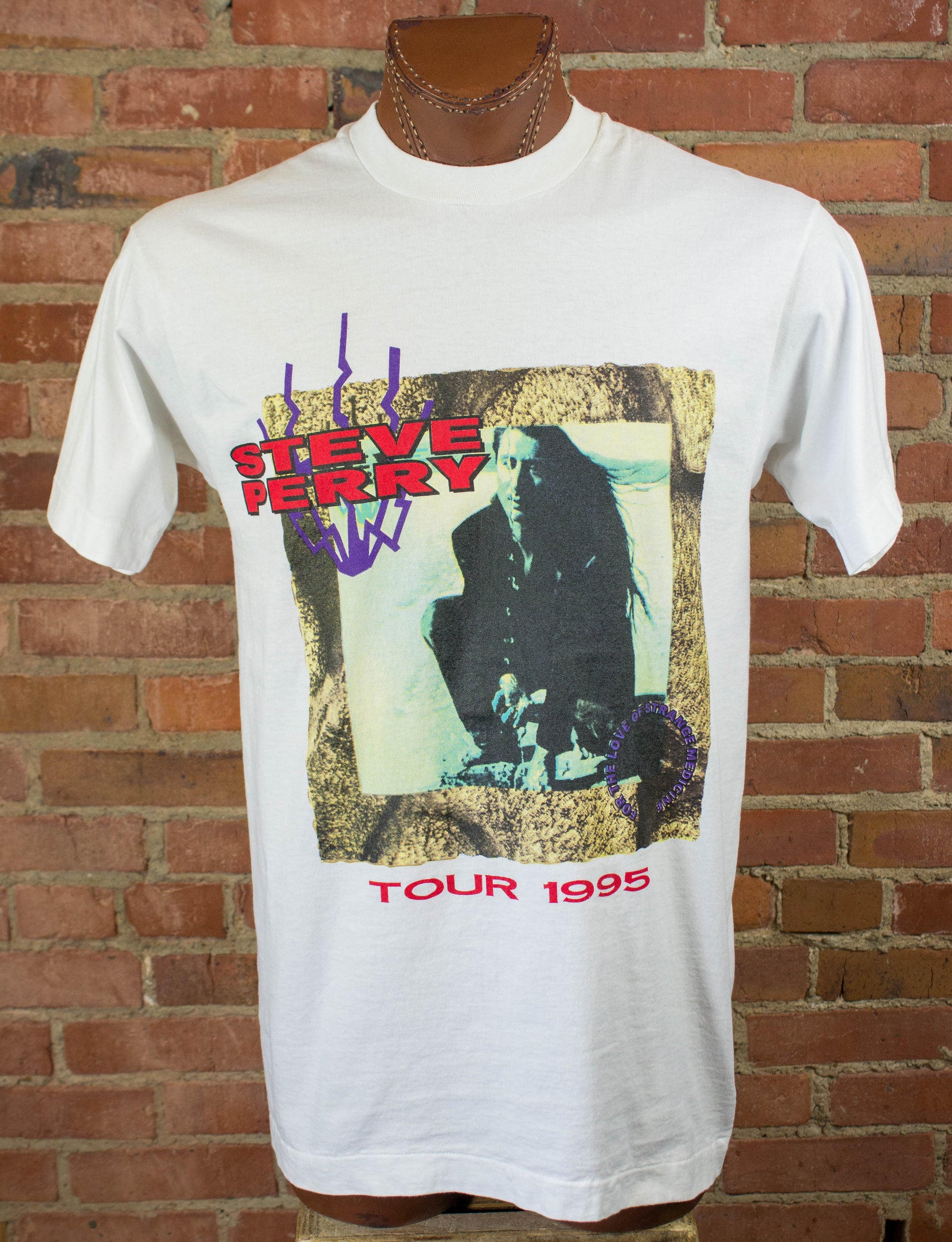 Steve Perry 1995 For The Love of Strange Medicine Tour White Concert T Shirt Unisex Large