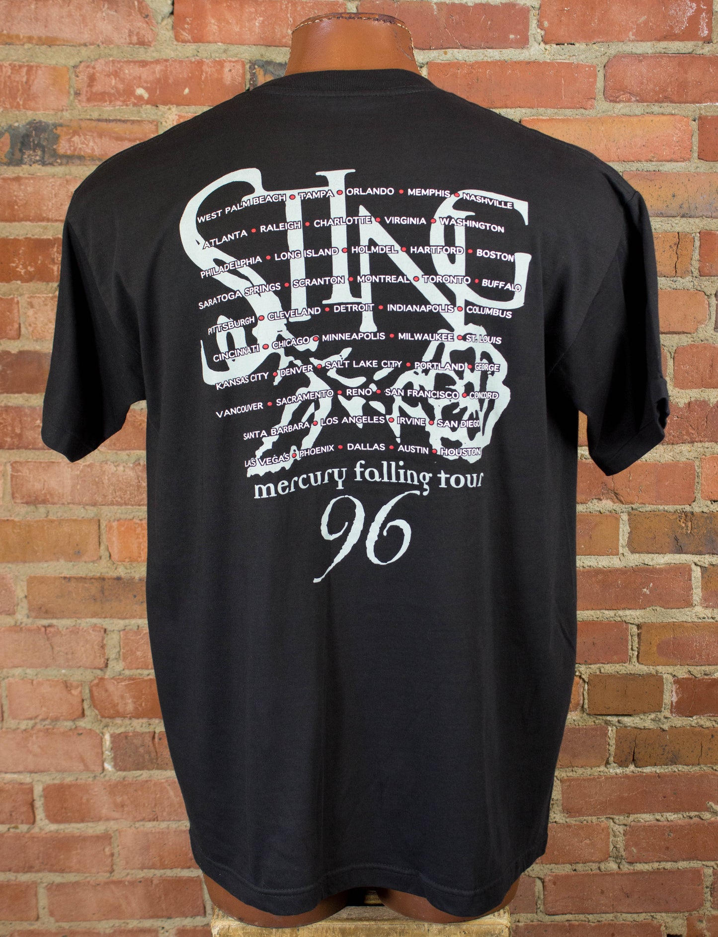 Vintage Sting 1996 Mercury Falling Black Concert T Shirt Unisex XL