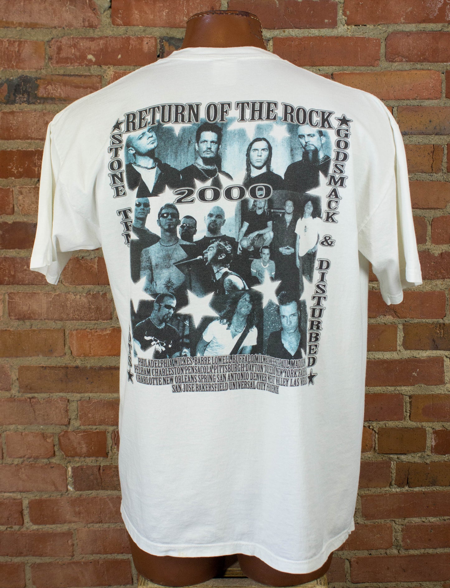 Stone Temple Pilots 2000 Return of the Rock Tour White Concert T Shirt Unisex XL
