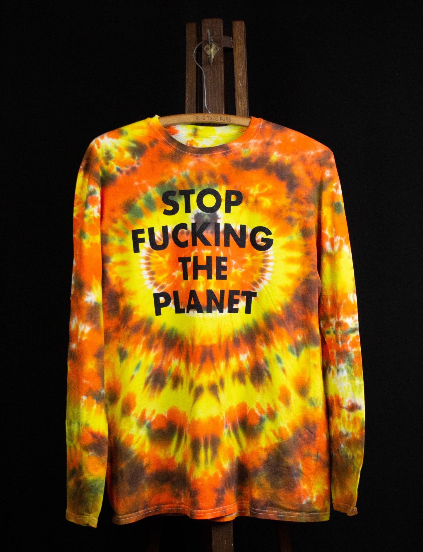 Stop Fucking The Planet Long Sleeve T Shirt Tie Dye Large