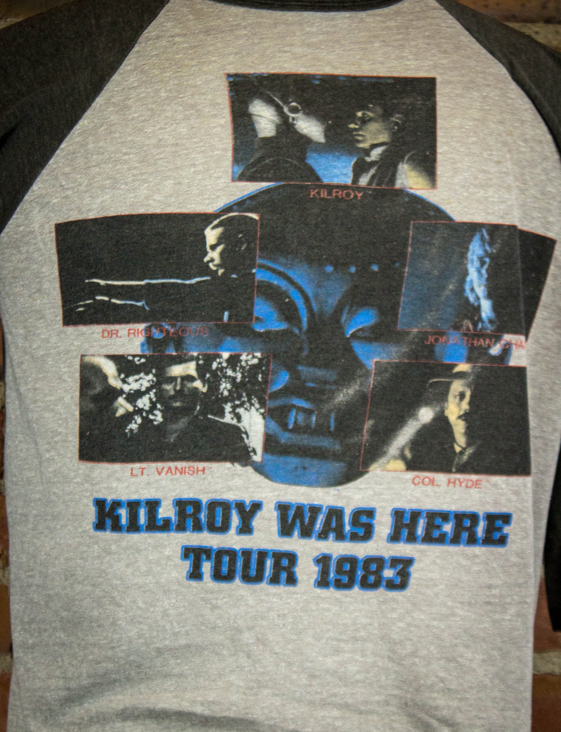 Vintage 1983 Styx Kilroy Was Here Tour Jersey Grey Concert T Shirt Large