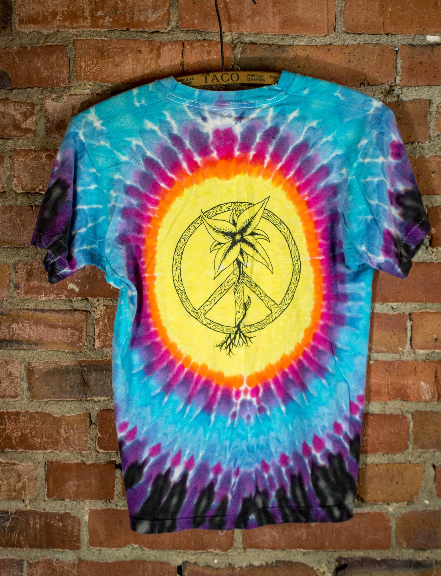 Vintage 1988 Syd Barrett Peace Sign Tie Dye Concert T Shirt Small