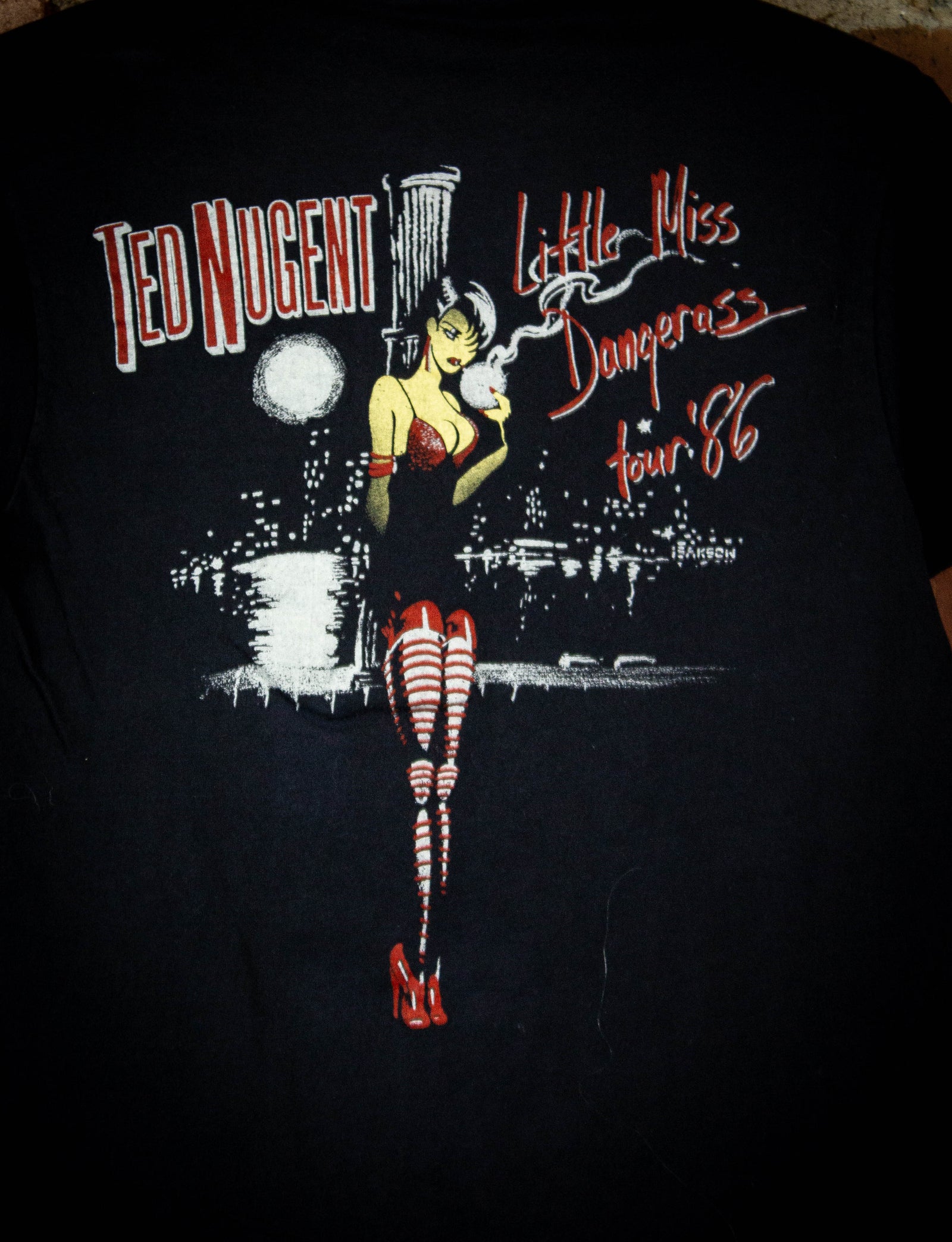 Vintage 1986 Ted Nugent Little Miss Dangerous Tour Concert T Shirt S/M
