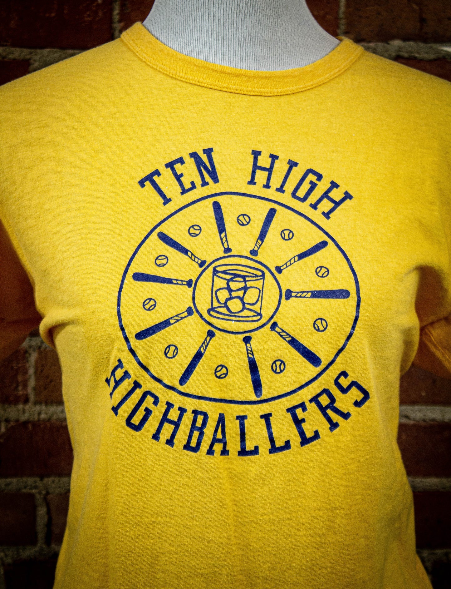Vintage 70's Ten High Highballers Yellow Softball Graphic T Shirt Unisex Large