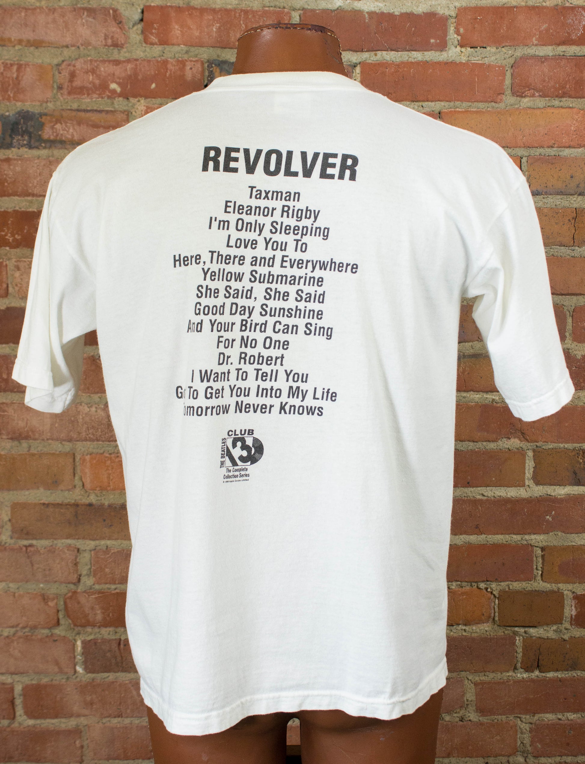 The Beatles 1998 Revolver Album Cover The 13 Club White Concert T Shirt Unisex Large