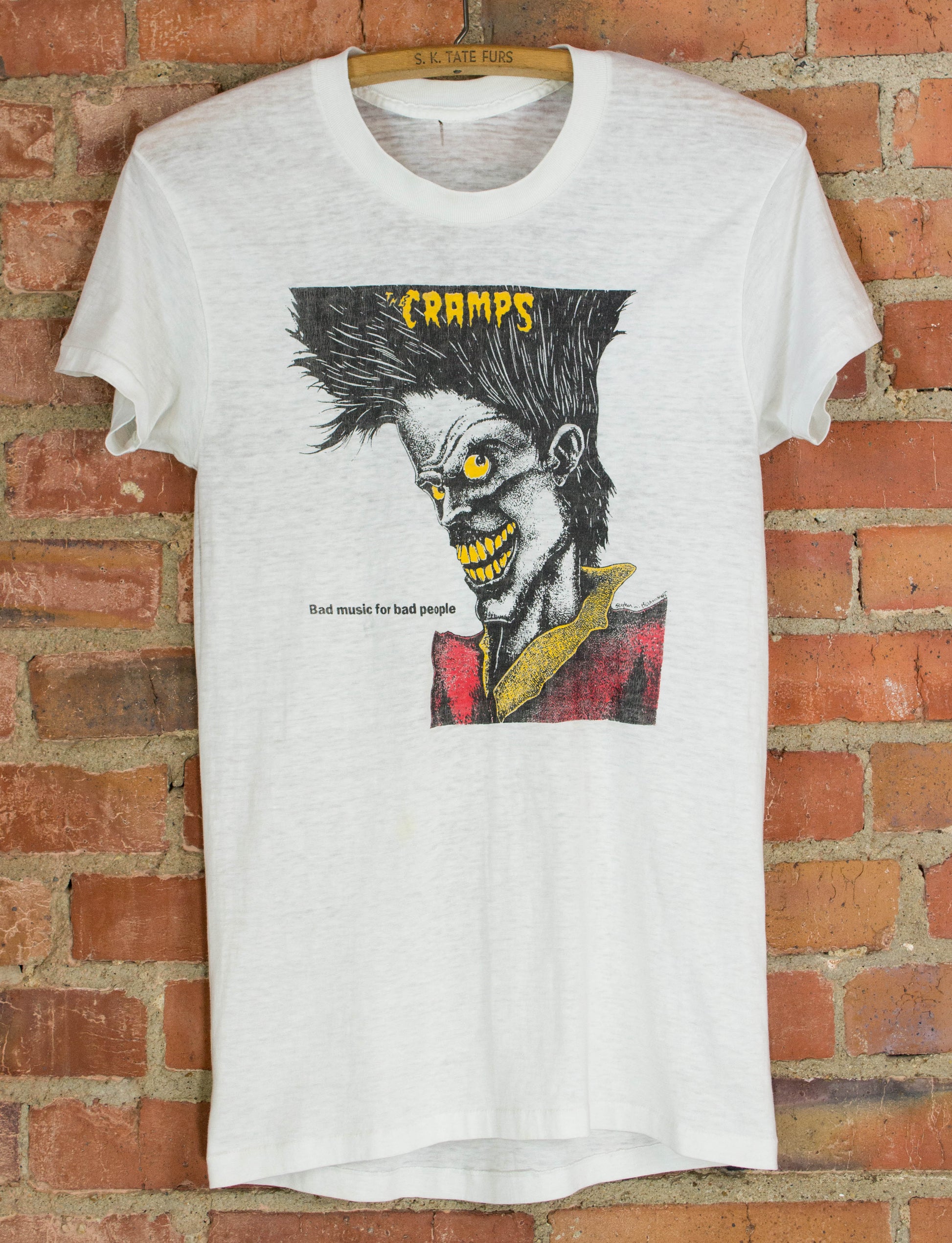 The Cramps 80s Bad Music For Bad People White Concert T Shirt