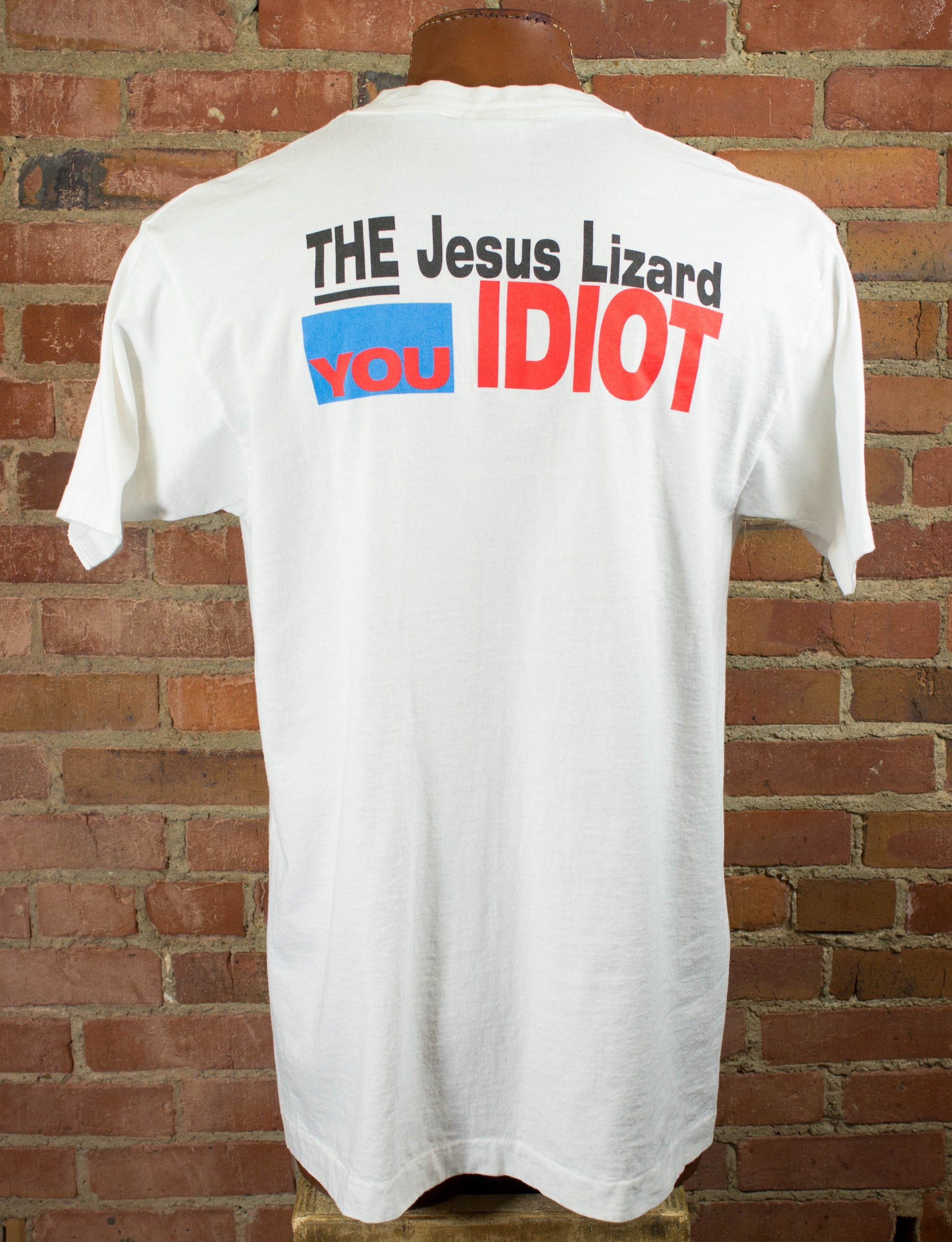 The Jesus Lizard 90s You Idiot Cartoon Dog White Concert T Shirt Unisex XL