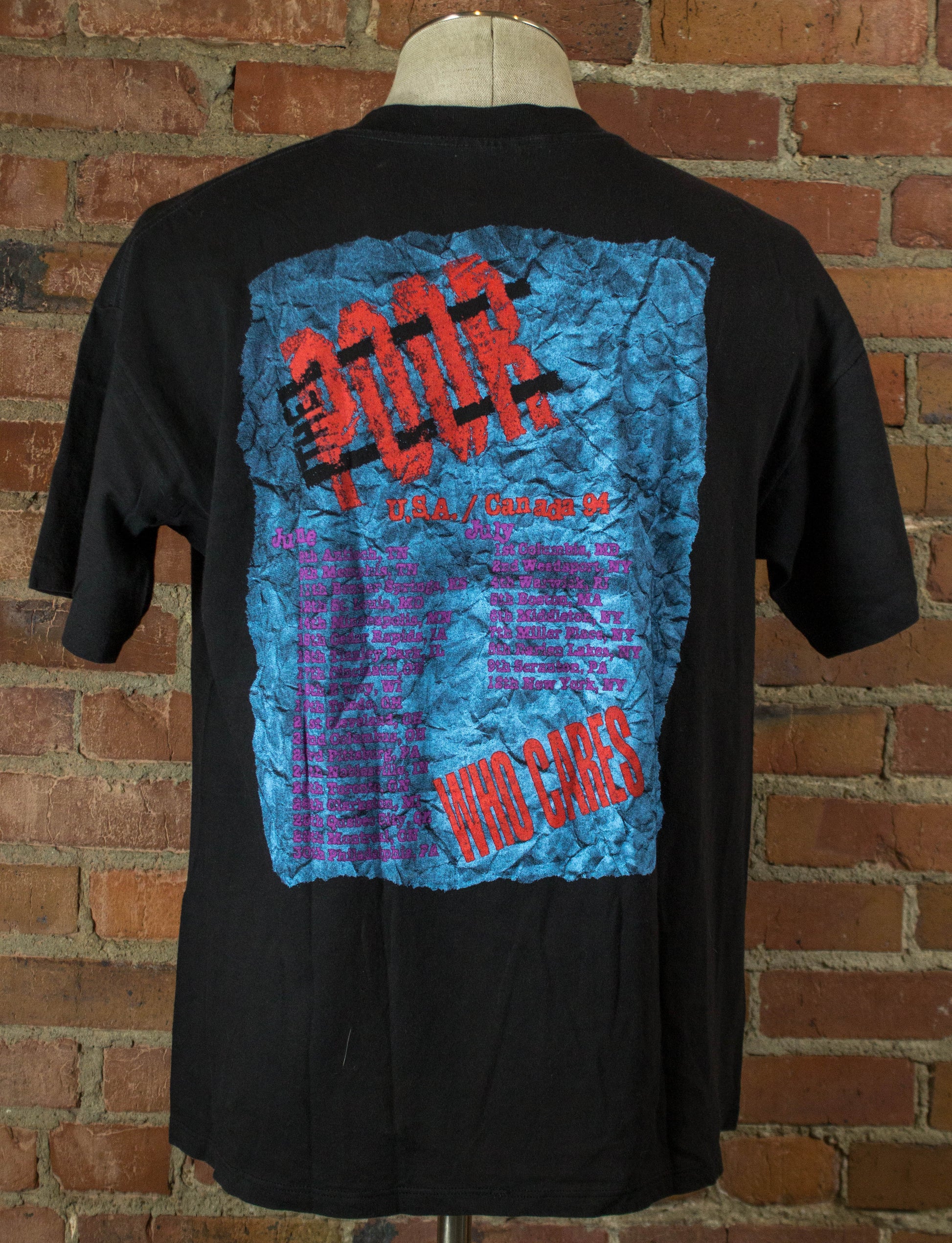 Vintage 1994 The Poor Who Cares USA/ Canada Tour Black Concert T Shirt Unisex XL