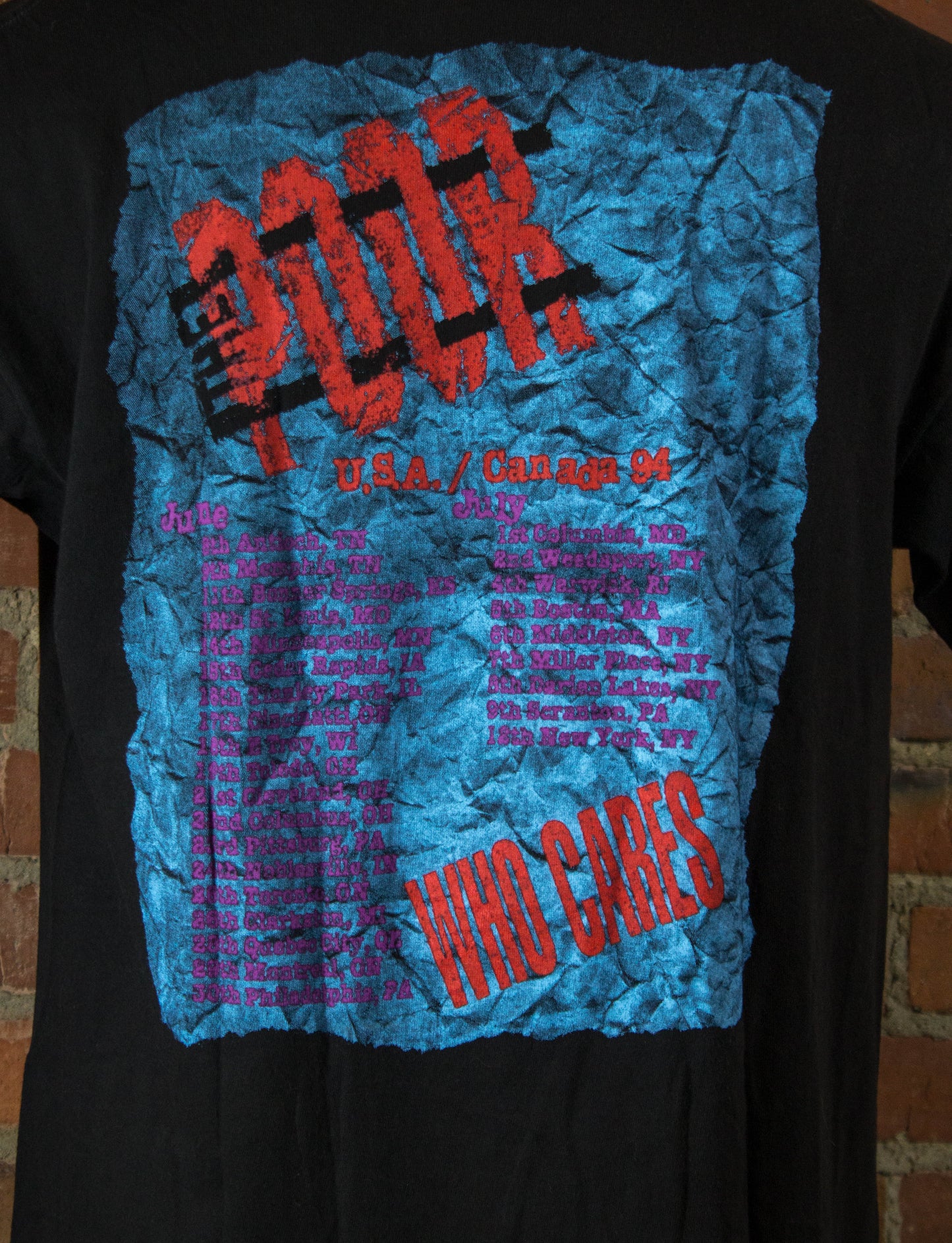 Vintage 1994 The Poor Who Cares USA/ Canada Tour Black Concert T Shirt Unisex XL