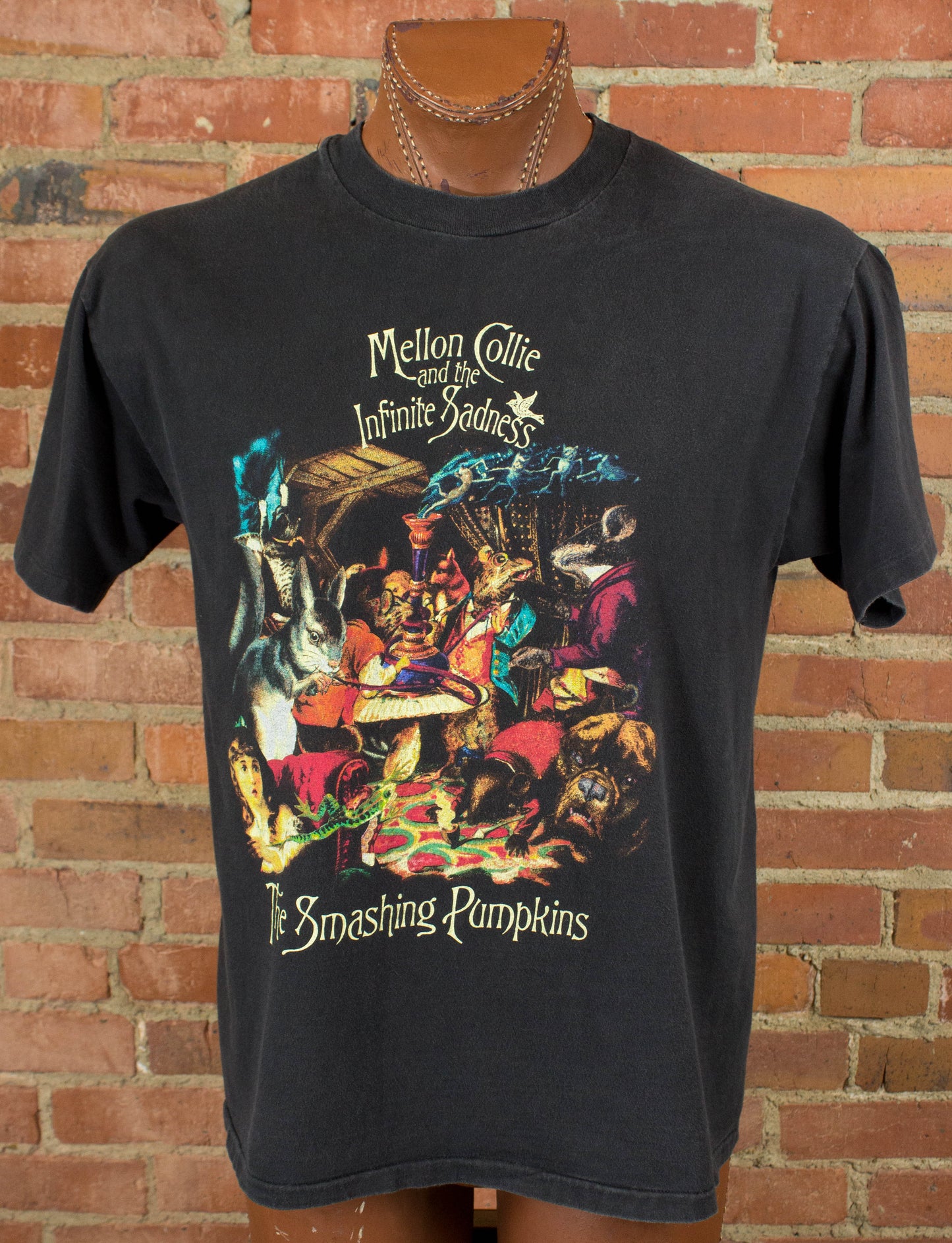 Vintage The Smashing Pumpkins 90s Mellon Collie and the Infinite Sadness Skull and Crossbones Black Concert T Shirt Unisex Large