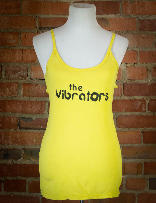 Vintage The Vibrators Yellow Cross Back Womens Tank Top Small