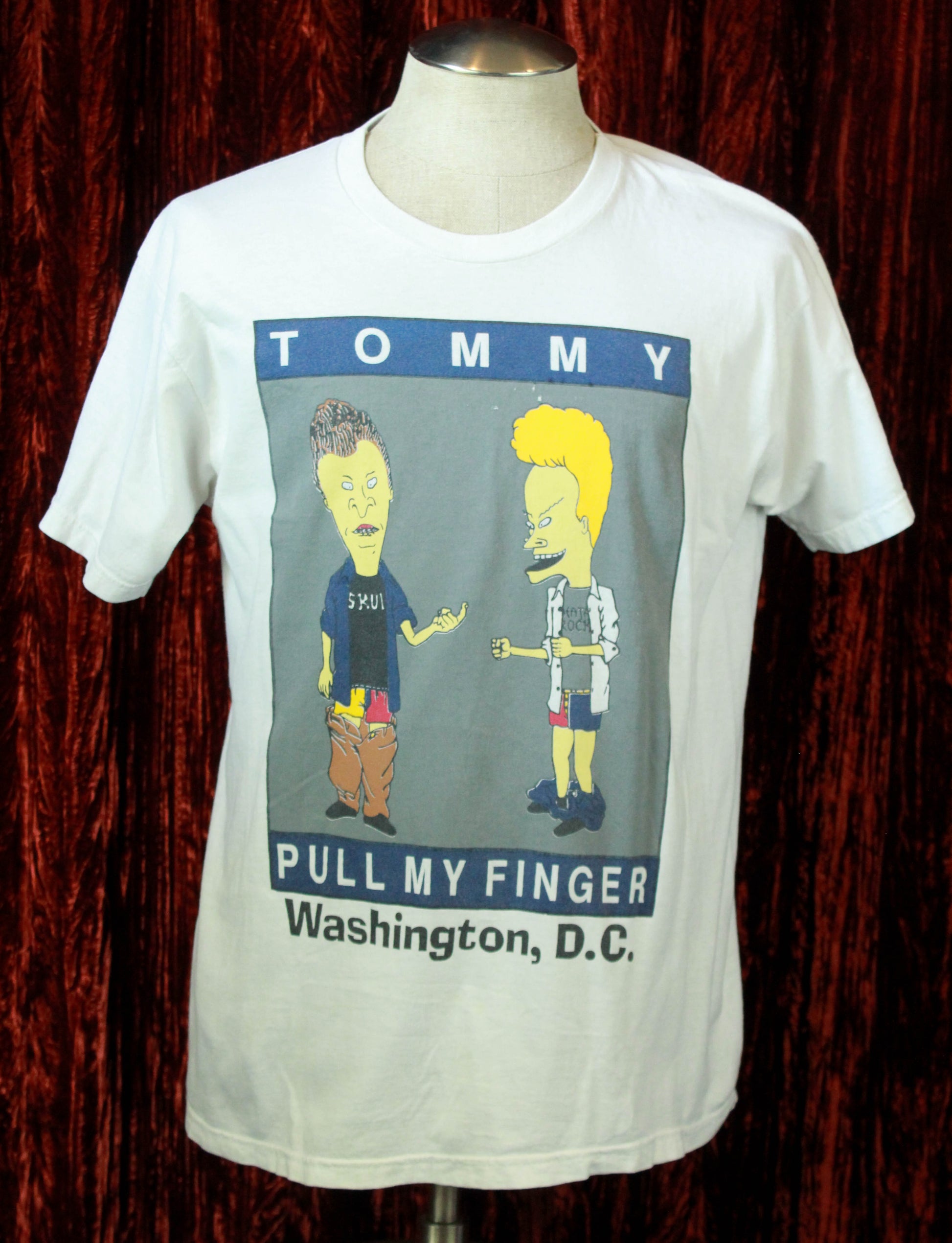 Vintage 90s Tommy Pull My Finger Beavis And Butthead Graphic T Shirt Large